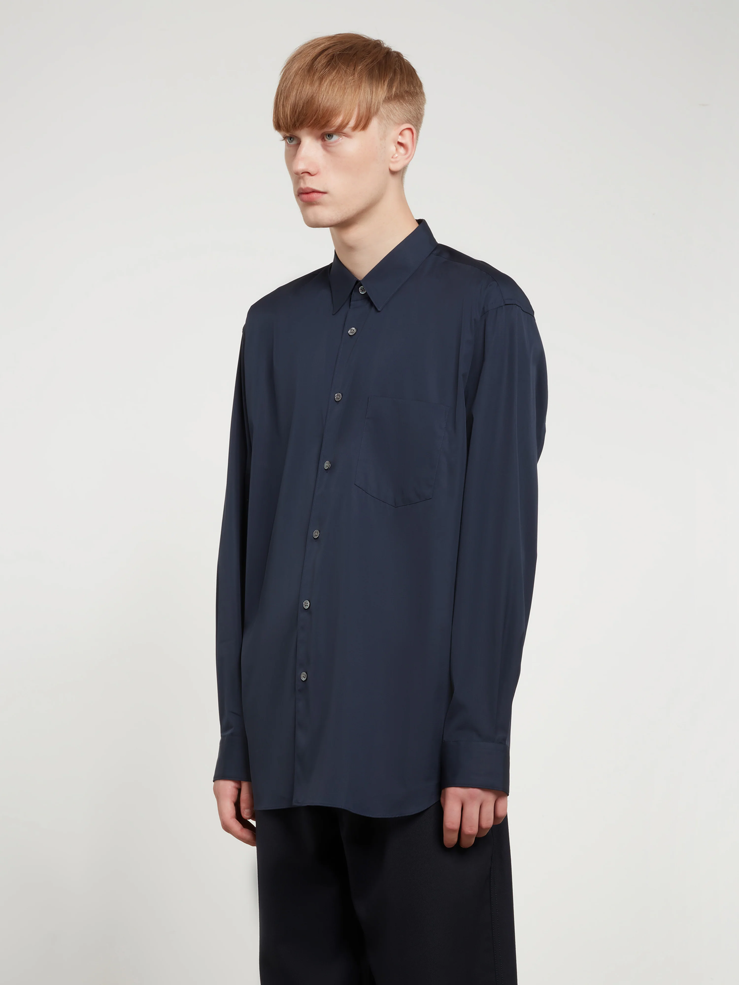 CDG Shirt Forever - Wide Fit Cotton Shirt - (Navy) - Image 4