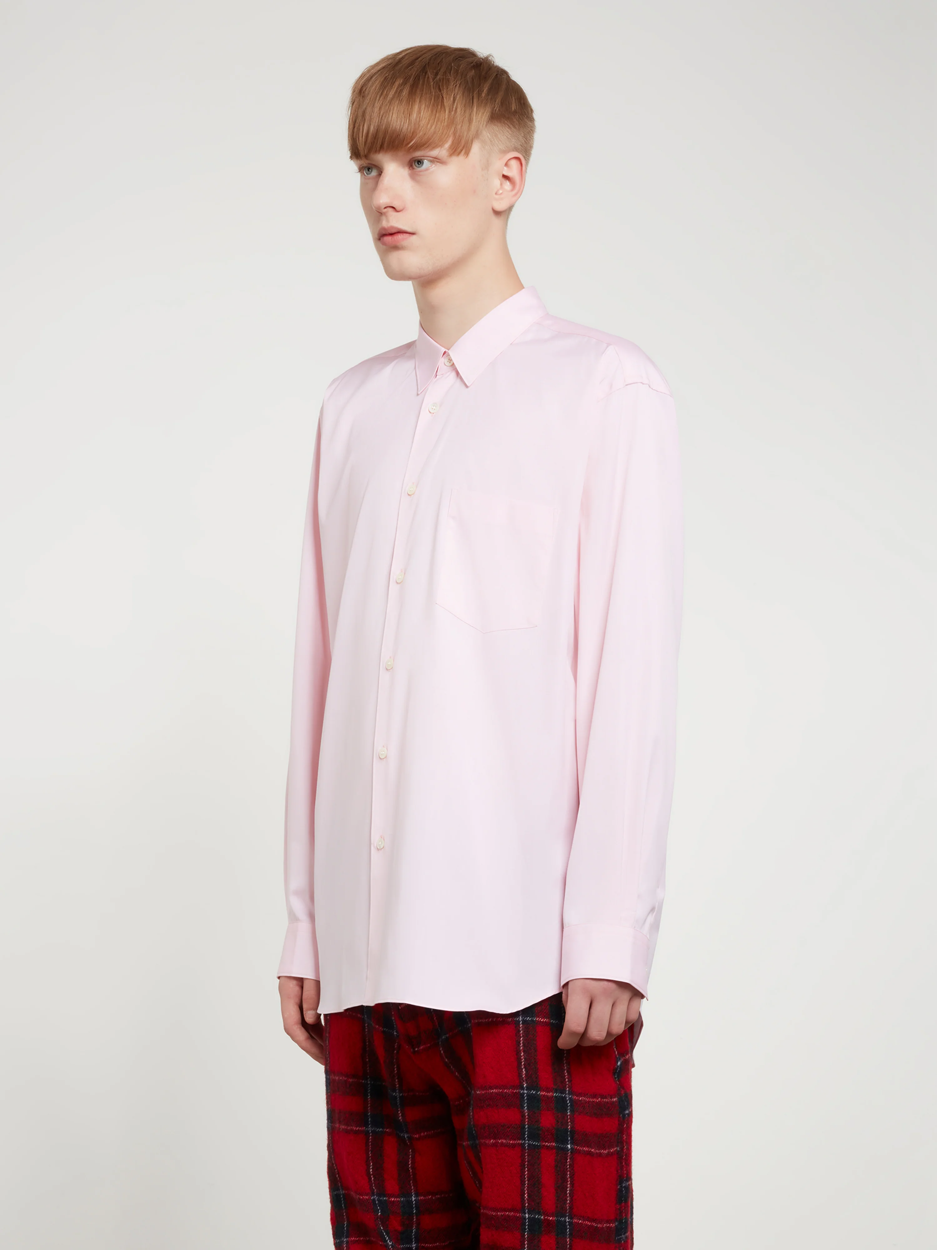 CDG Shirt Forever - Wide Fit Cotton Shirt - (Pink) - Image 4