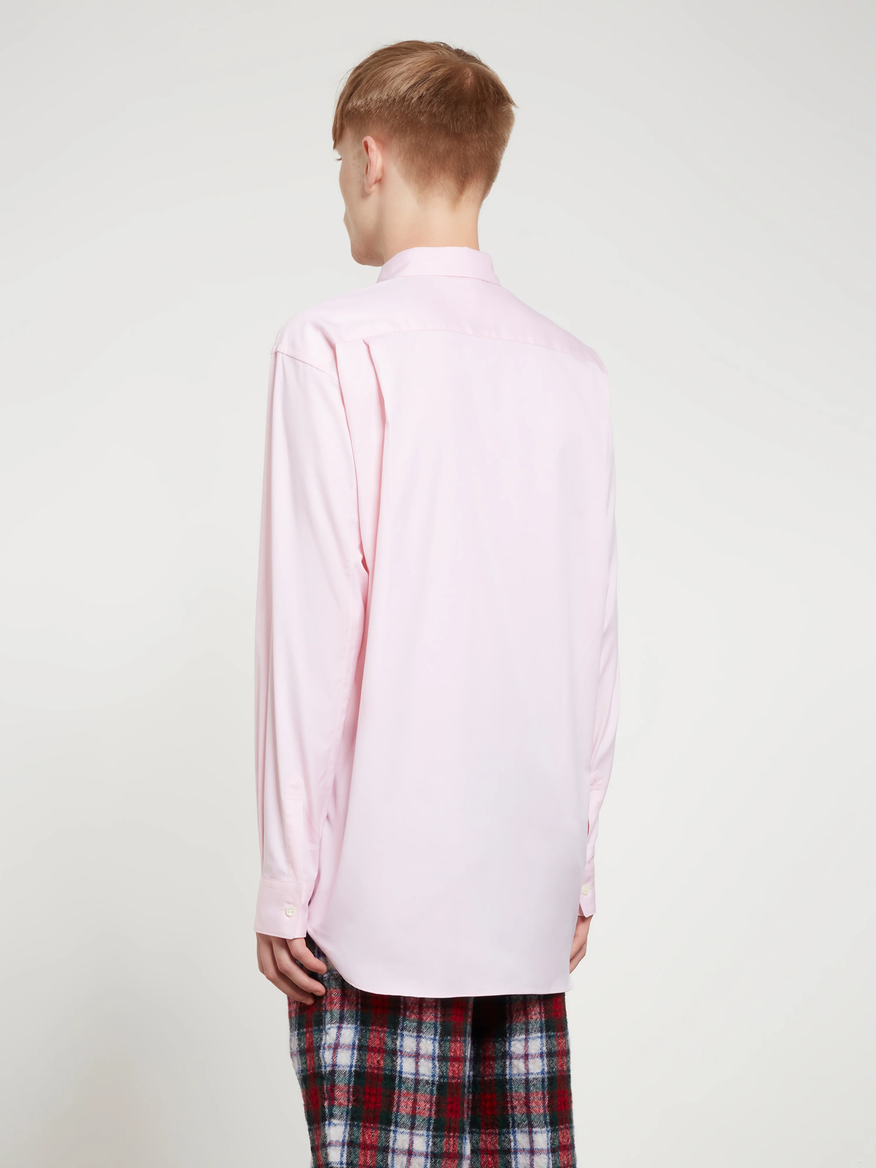 CDG Shirt Forever - Classic Fit Woven Cotton Shirt - (Pink) - Image 5