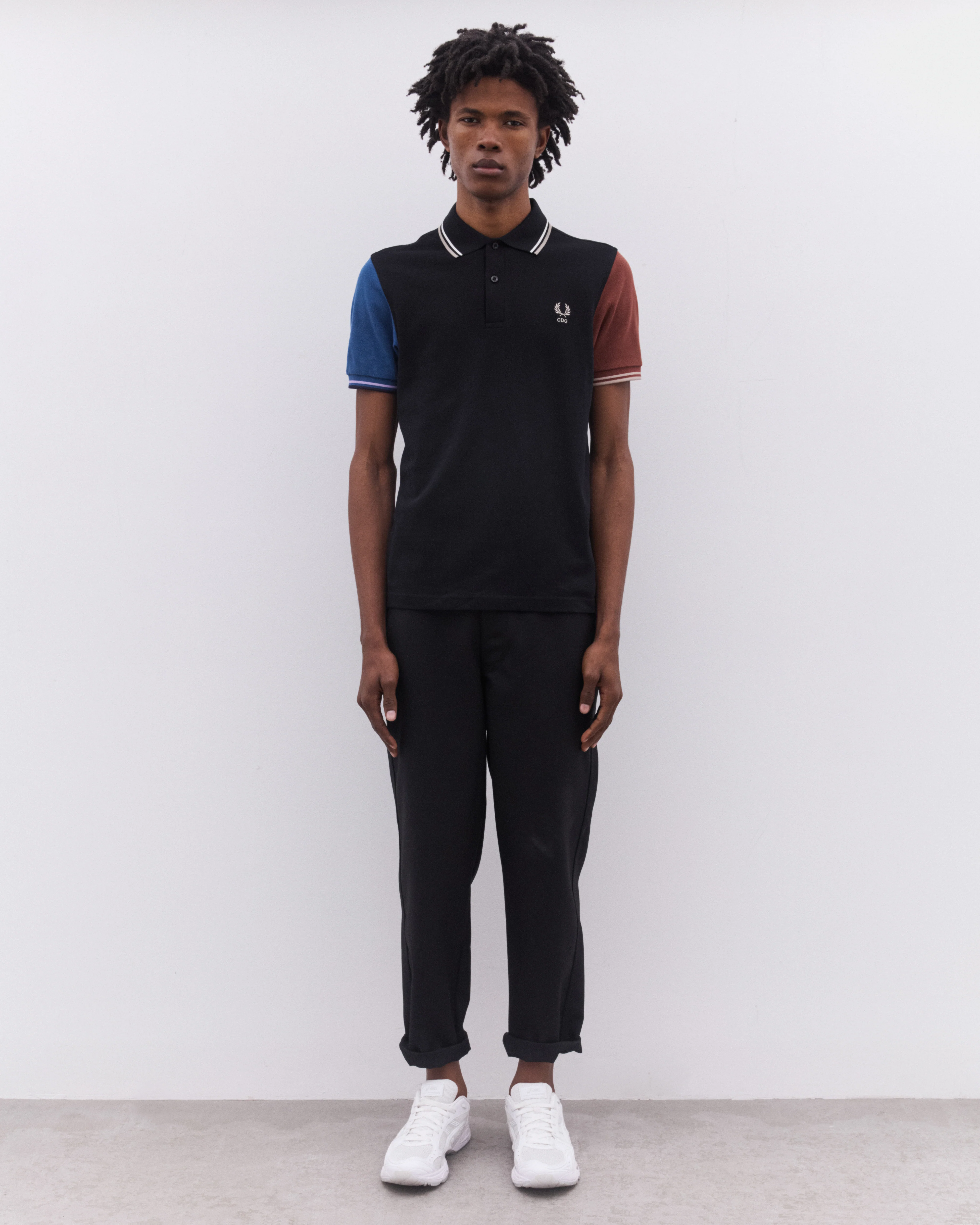 CDG Shirt - Men’s Fred Perry Short Sleeve Polo Shirt - (Black/Green/Brown) - Image 5
