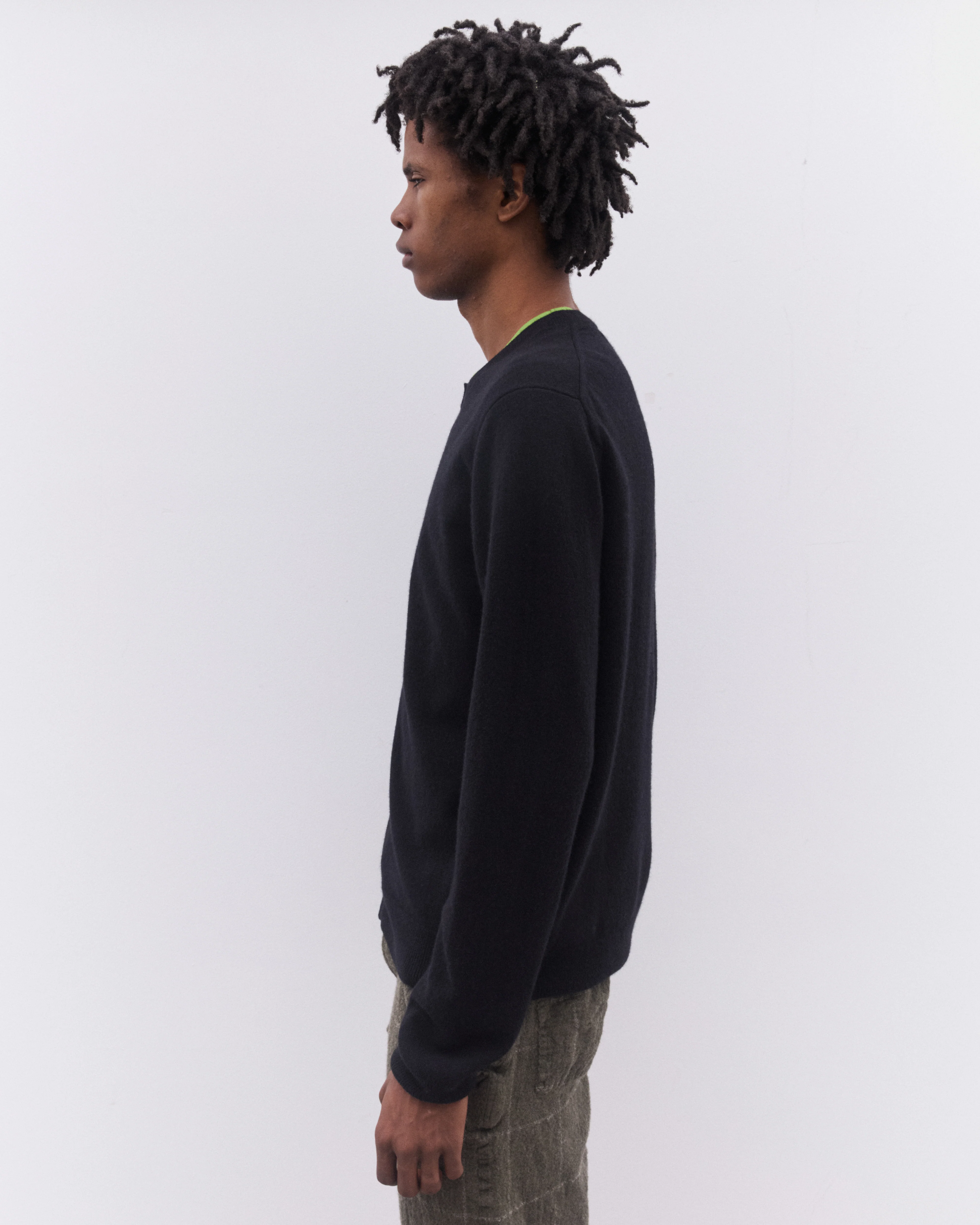 CDG Shirt - Men’s Round Neck Cardigan - (Black) - Image 3