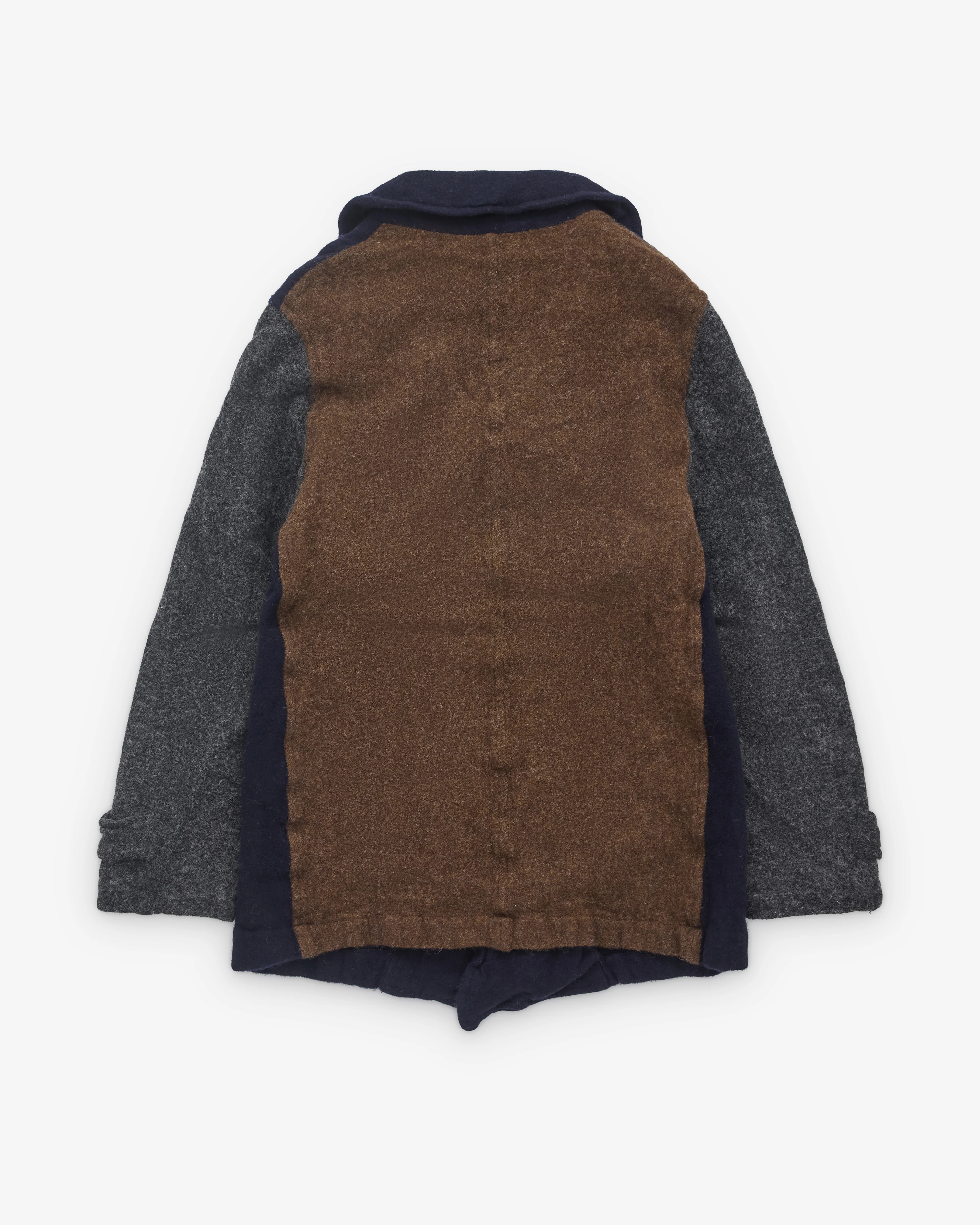 CDG Shirt - Men’s Contrast Panelled Jacket - (Navy/Grey) - Image 2
