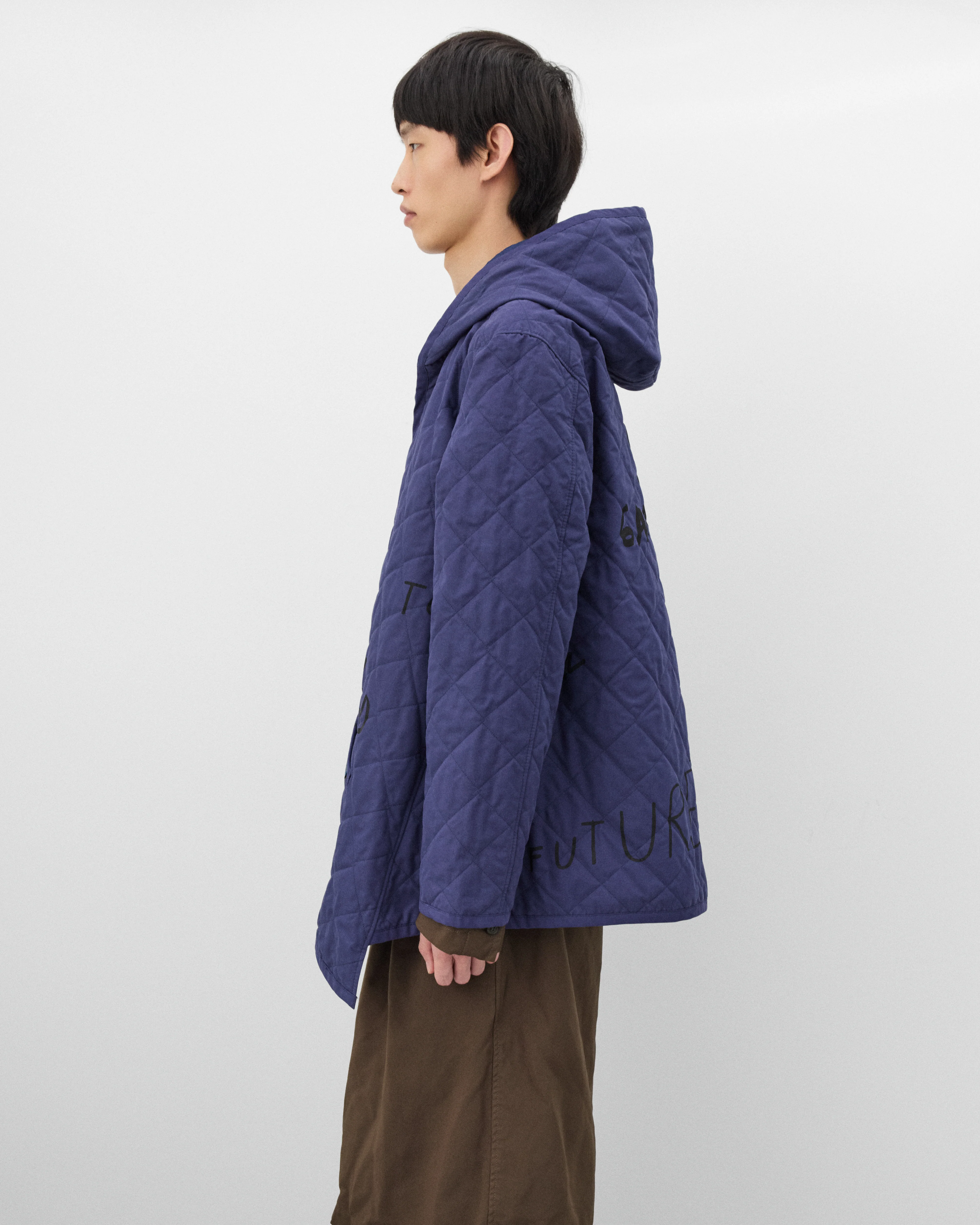 CDG Shirt - Men's Lavenham Bias Hood Jacket - (Blue) - Image 4