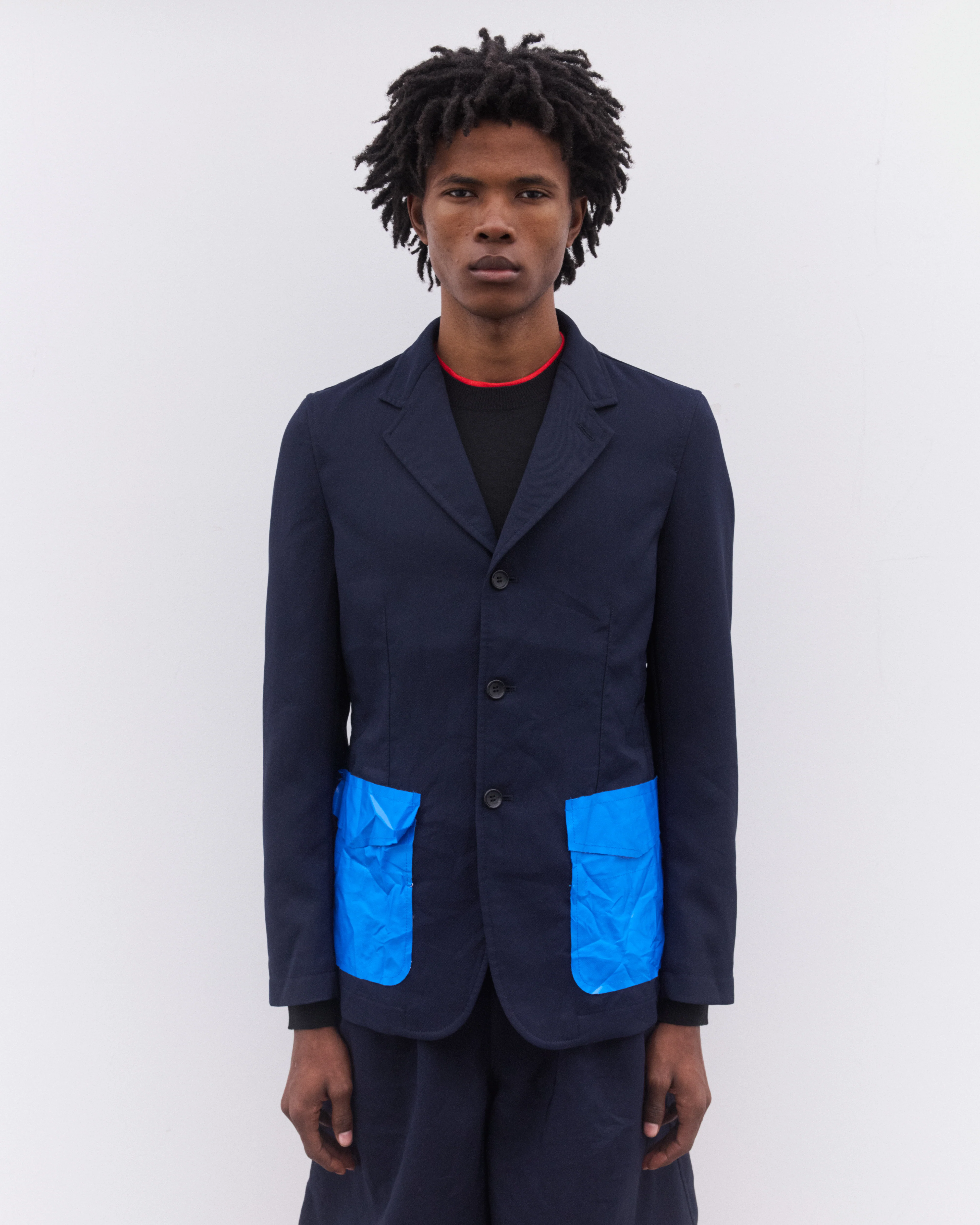 CDG Shirt - Men’s Patch Pocket Blazer - (Navy) - Image 2