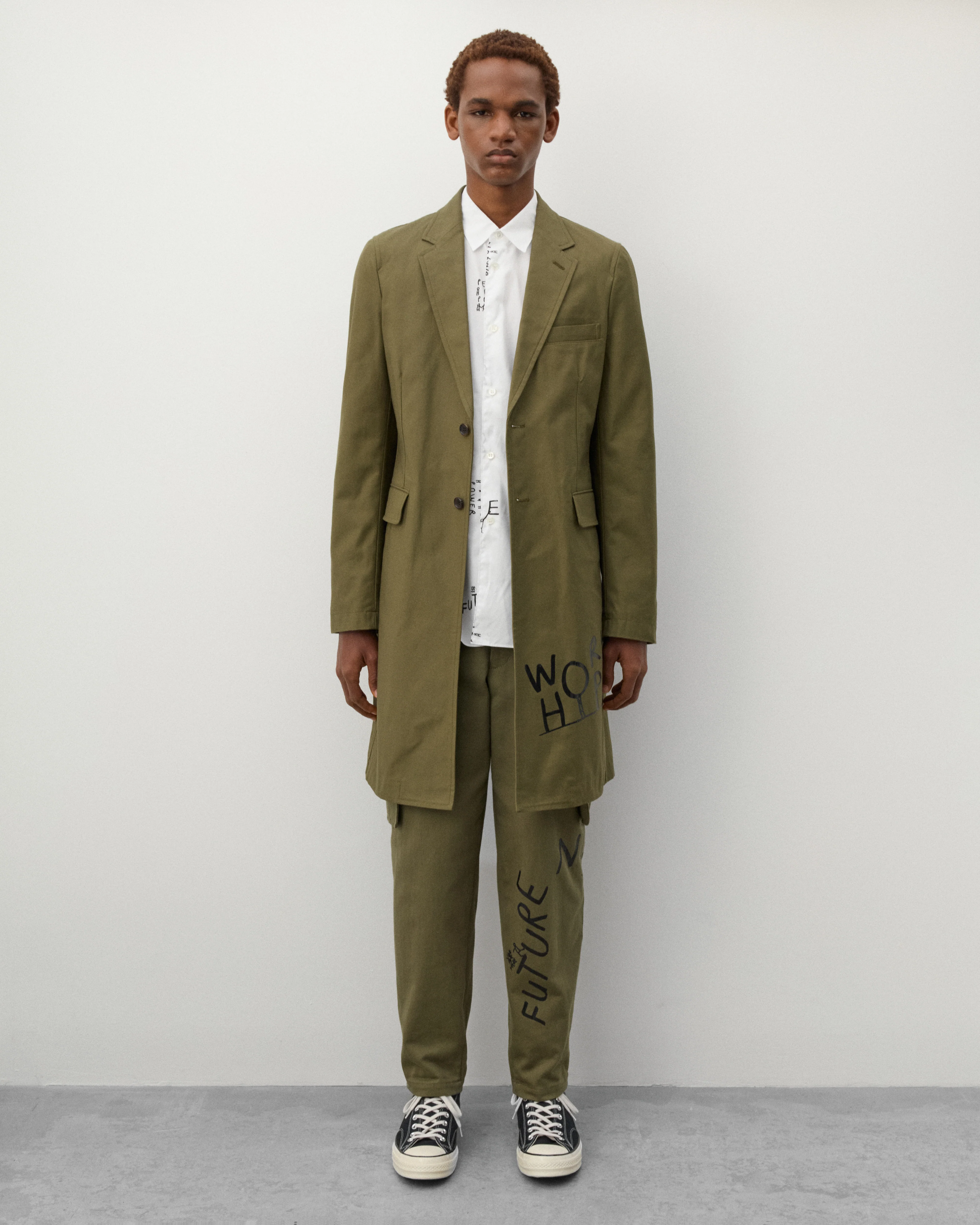 CDG Shirt - Men's World Hope Coat - (Khaki Green) - Image 7