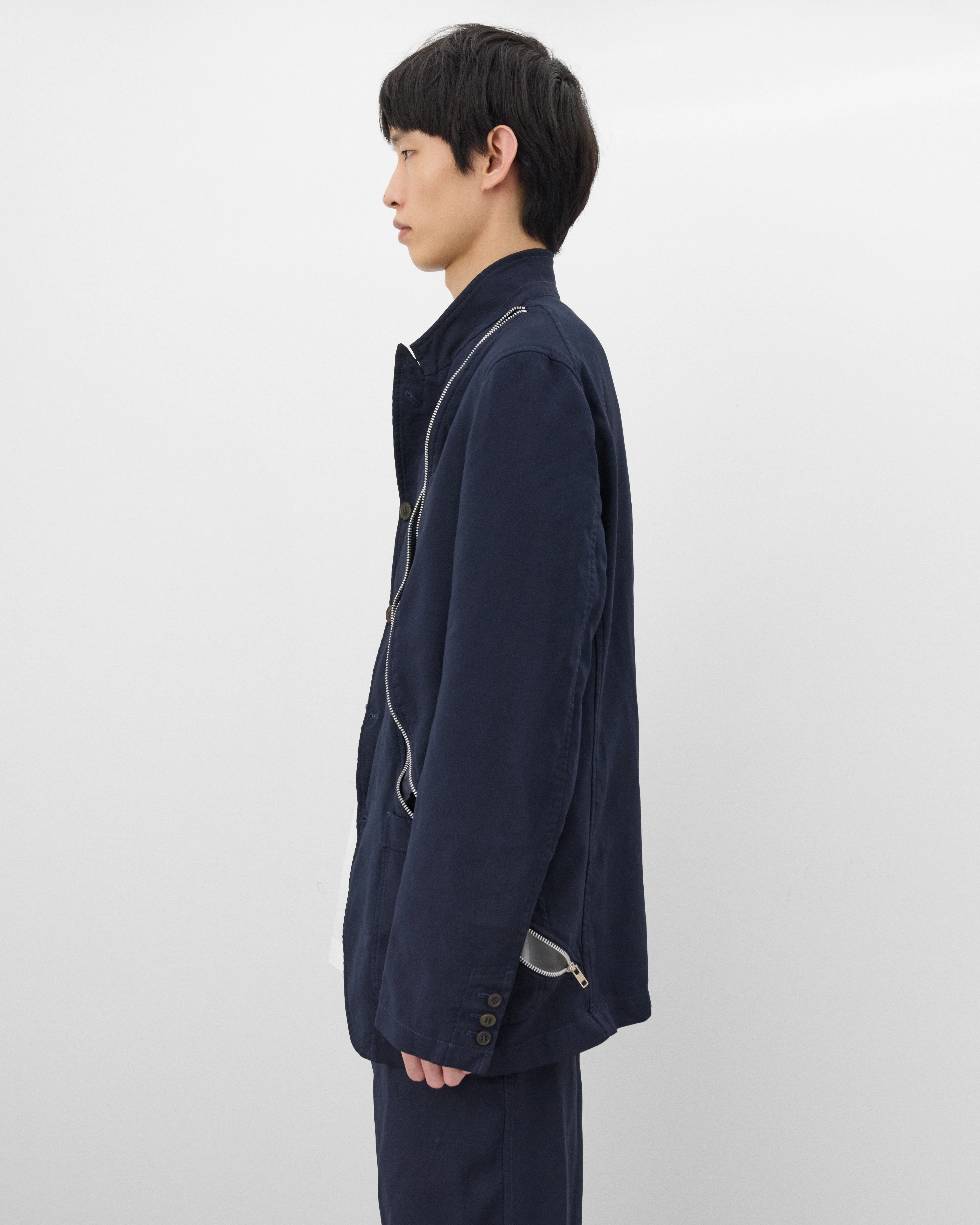 CDG Shirt - Men's Dual Zip Blazer - (Navy) - Image 4