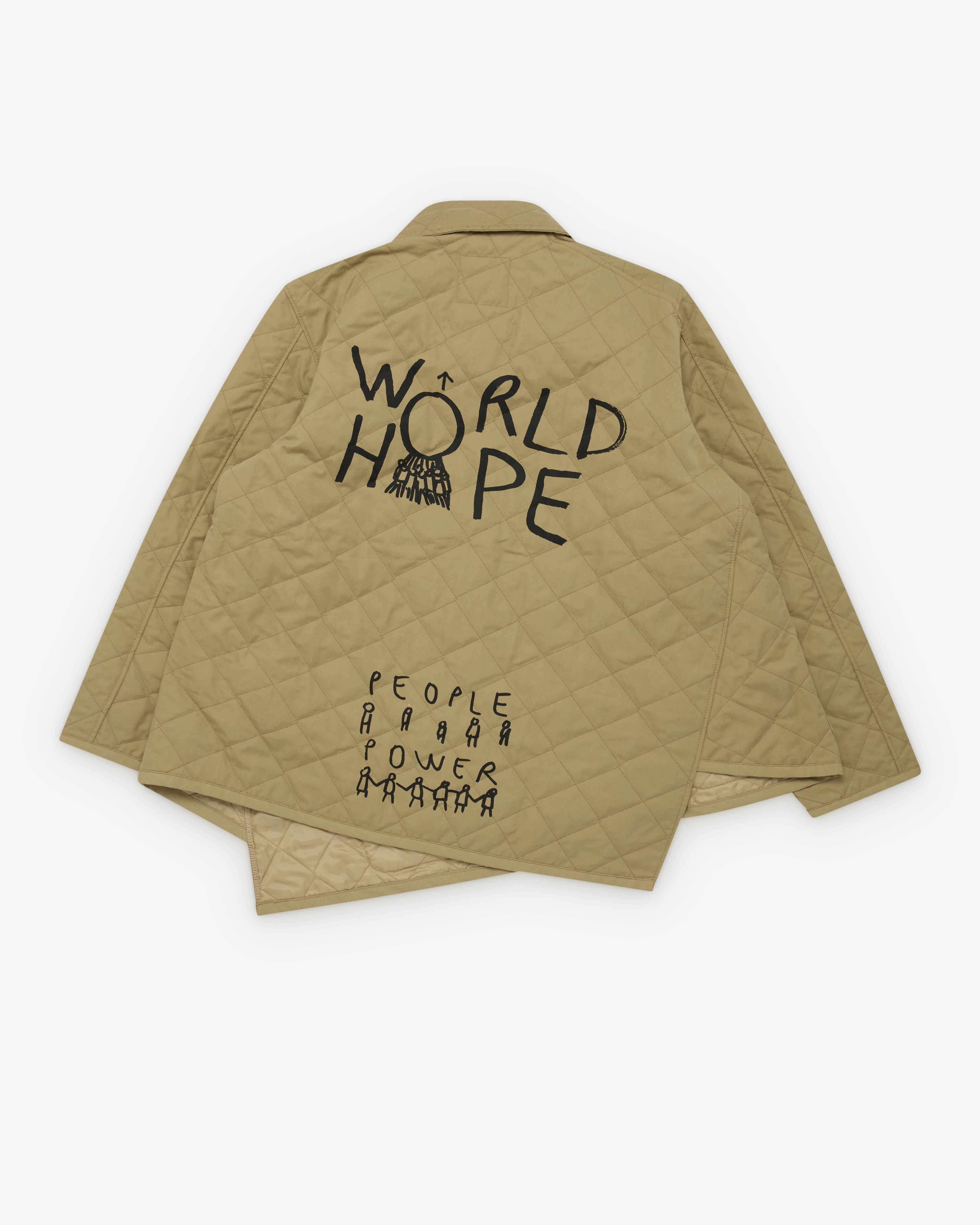CDG Shirt - Men's Lavenham Bias Quilted Jacket - (Beige) - Image 2