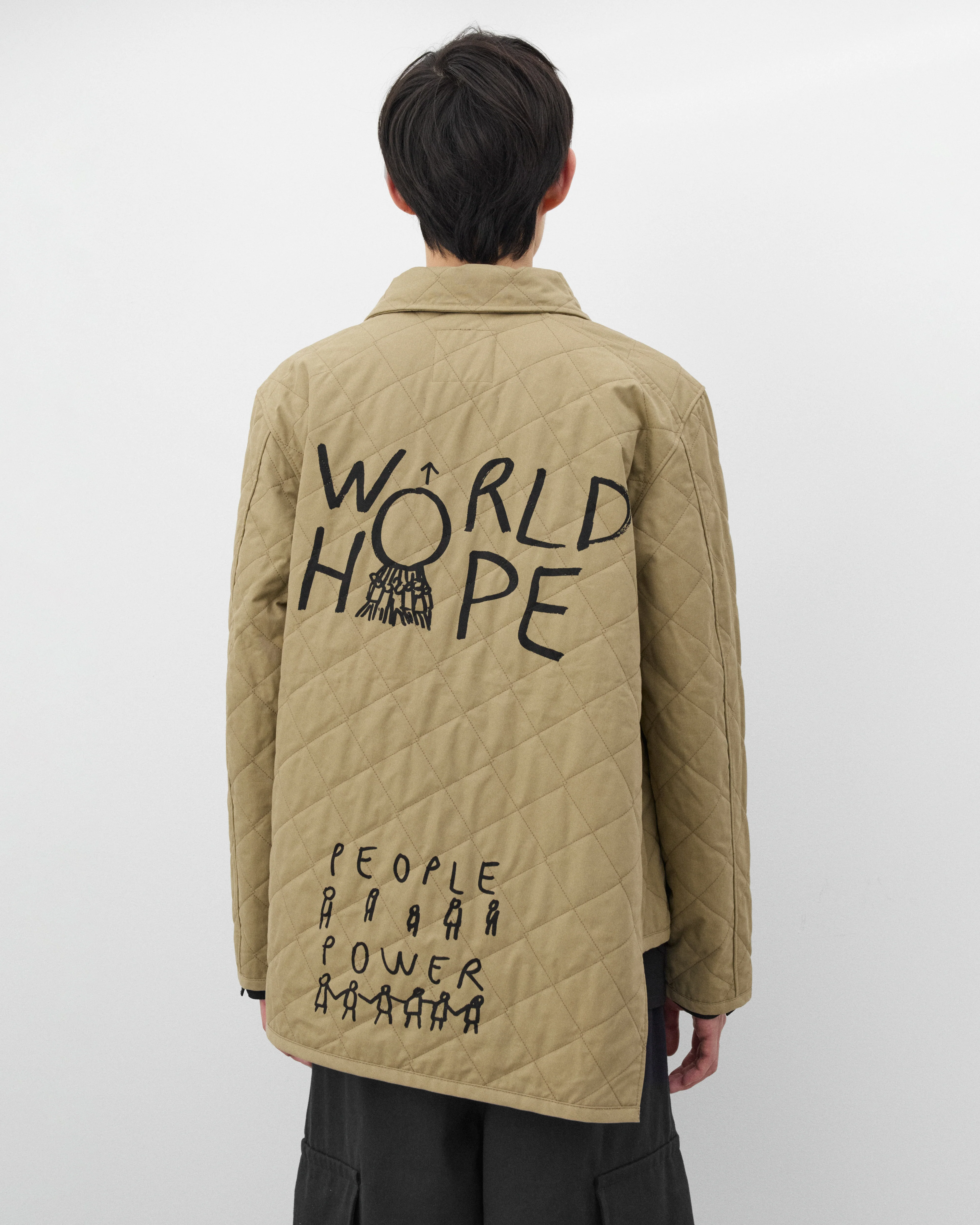 CDG Shirt - Men's Lavenham Bias Quilted Jacket - (Beige) - Image 5