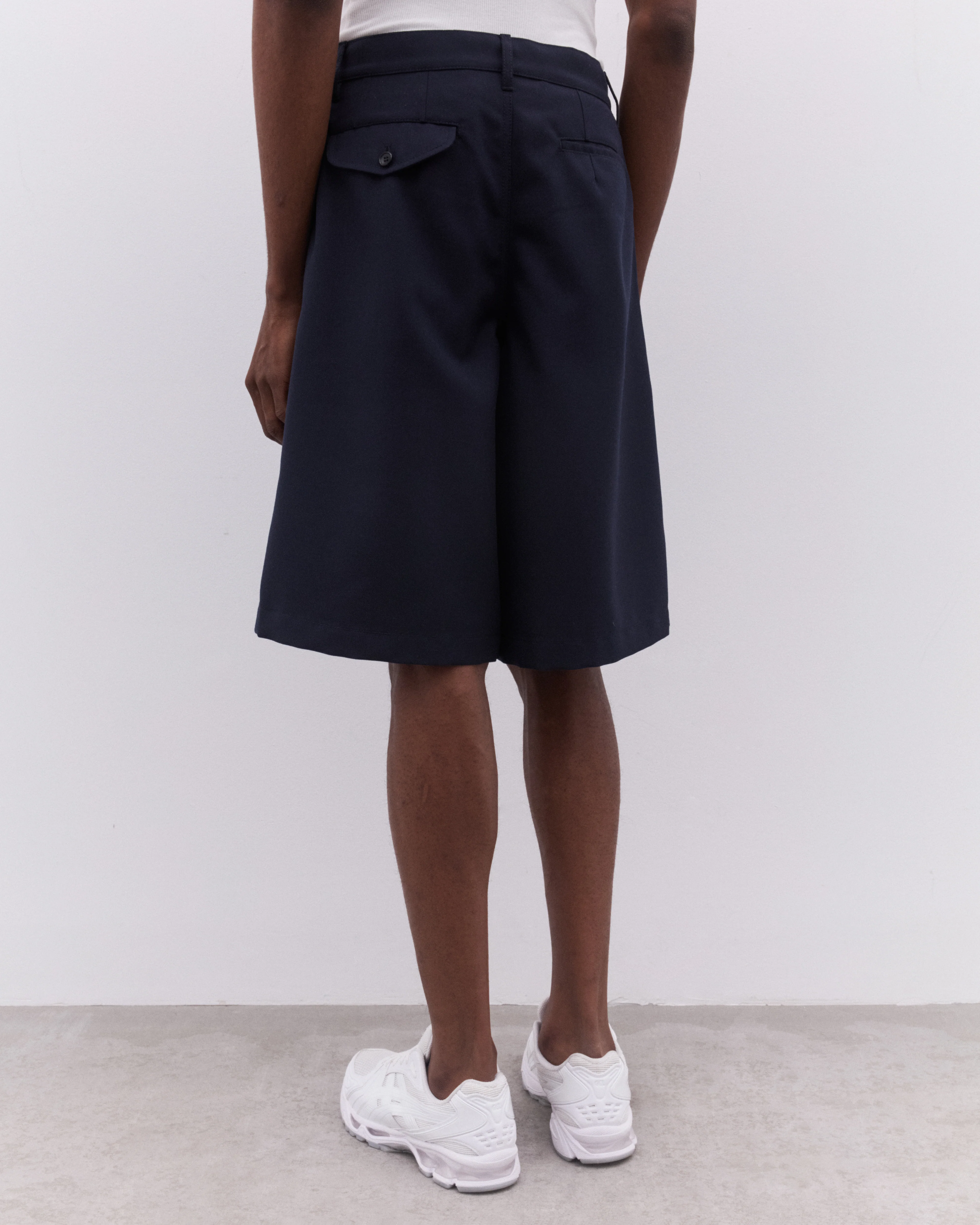 CDG Shirt - Men’s Pleated Shorts - (Navy) - Image 4