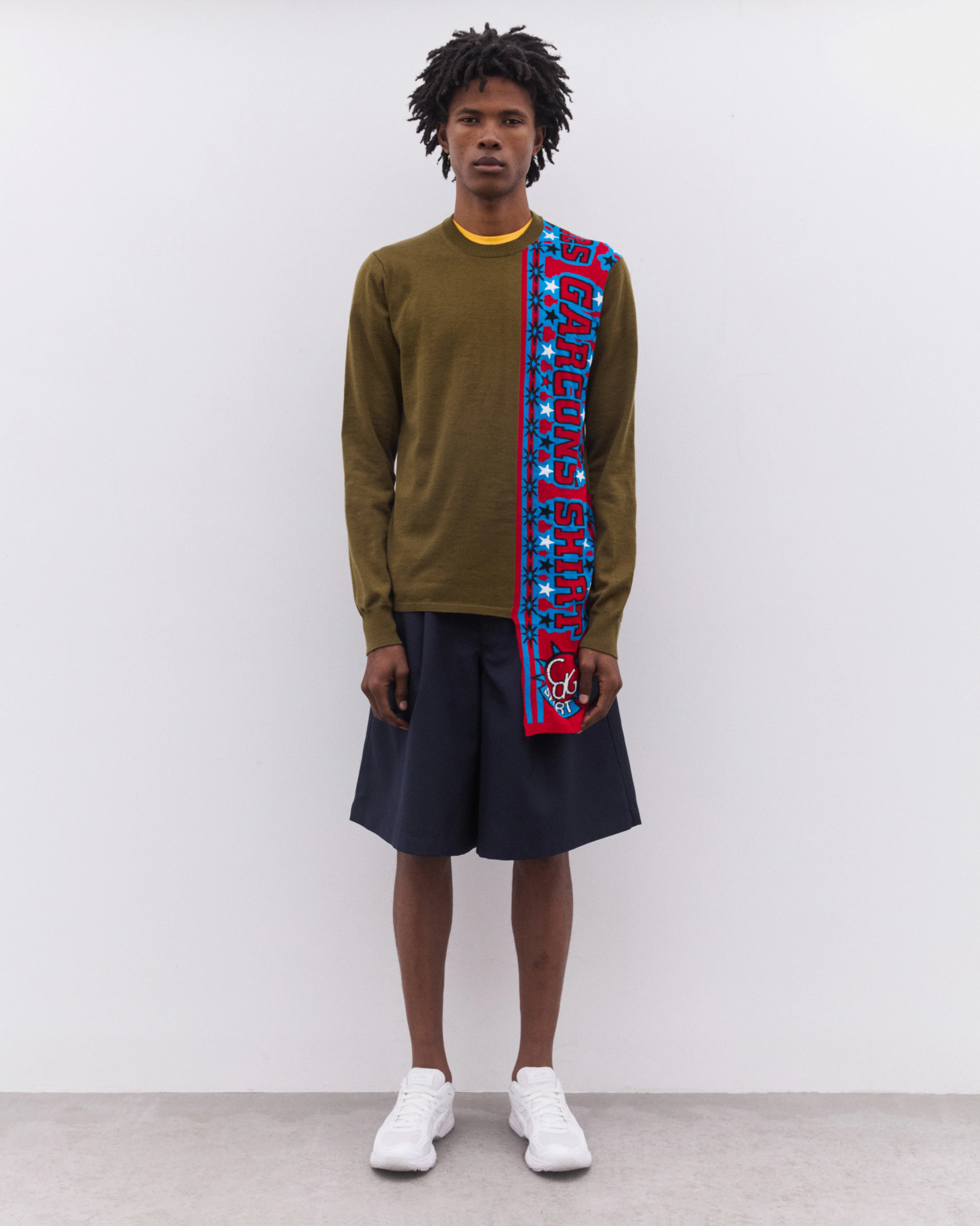 CDG Shirt - Men’s Pleated Shorts - (Navy) - Image 5