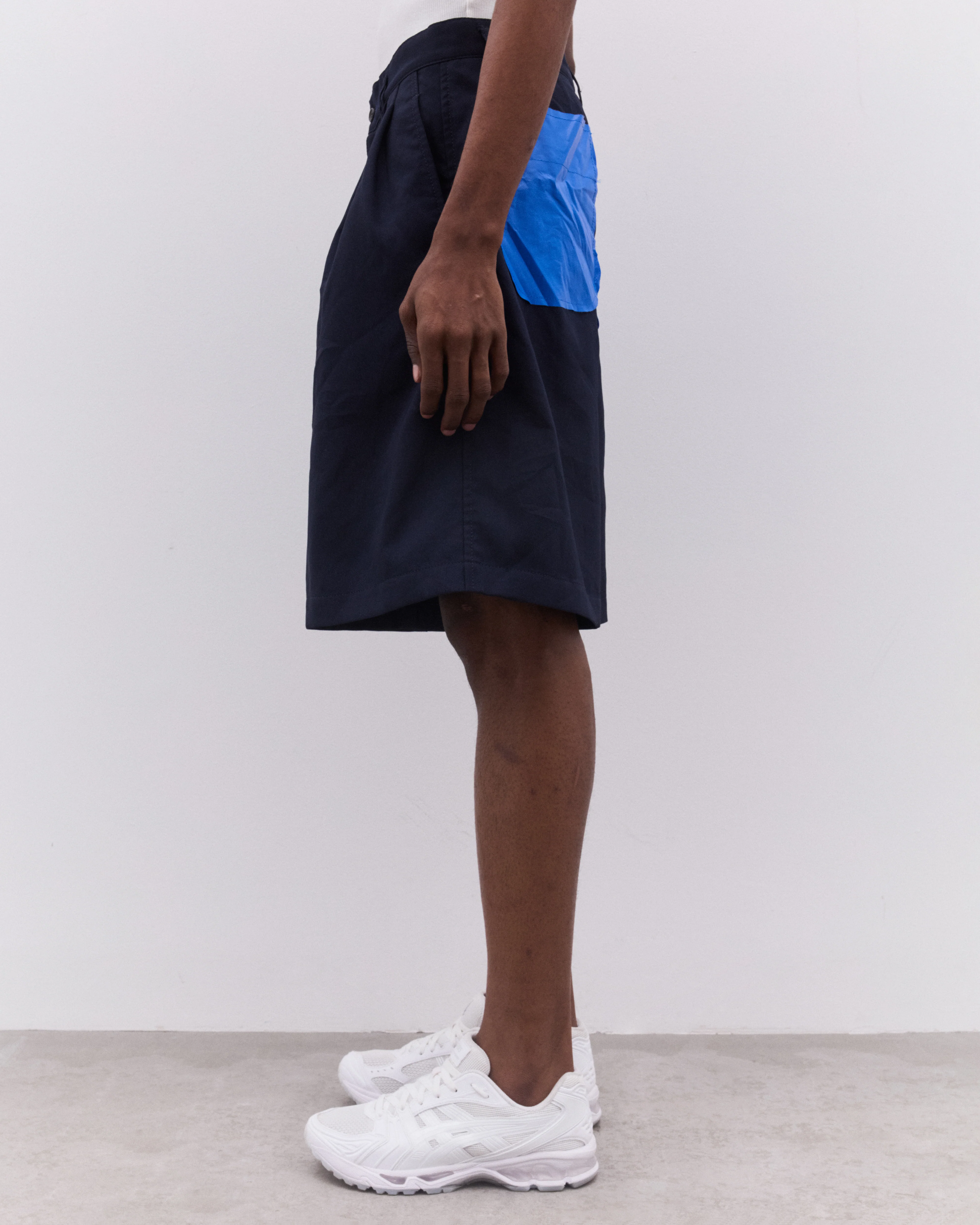 CDG Shirt - Men’s Pleated Shorts - (Navy) - Image 3