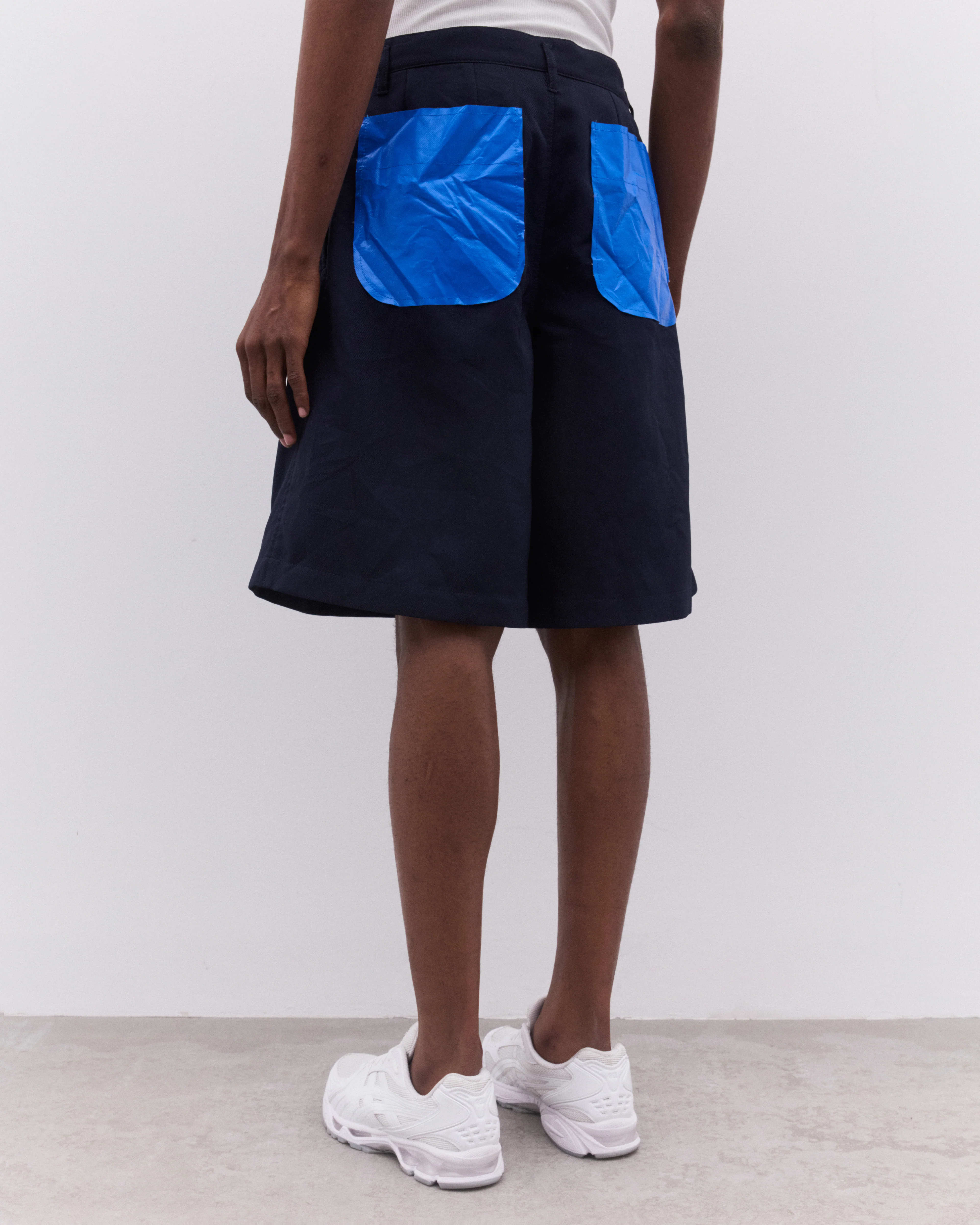 CDG Shirt - Men’s Pleated Shorts - (Navy) - Image 4