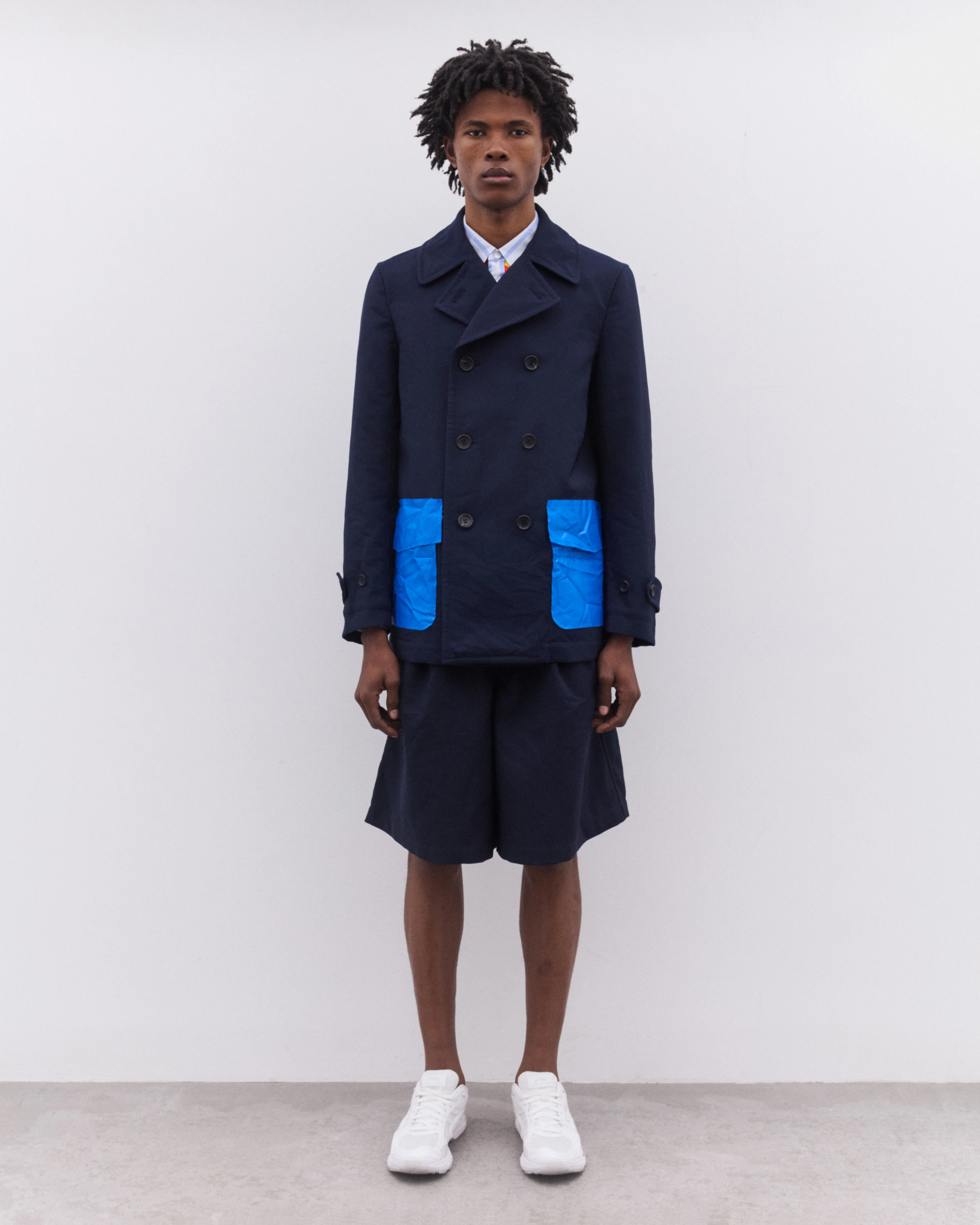 CDG Shirt - Men’s Pleated Shorts - (Navy) - Image 5