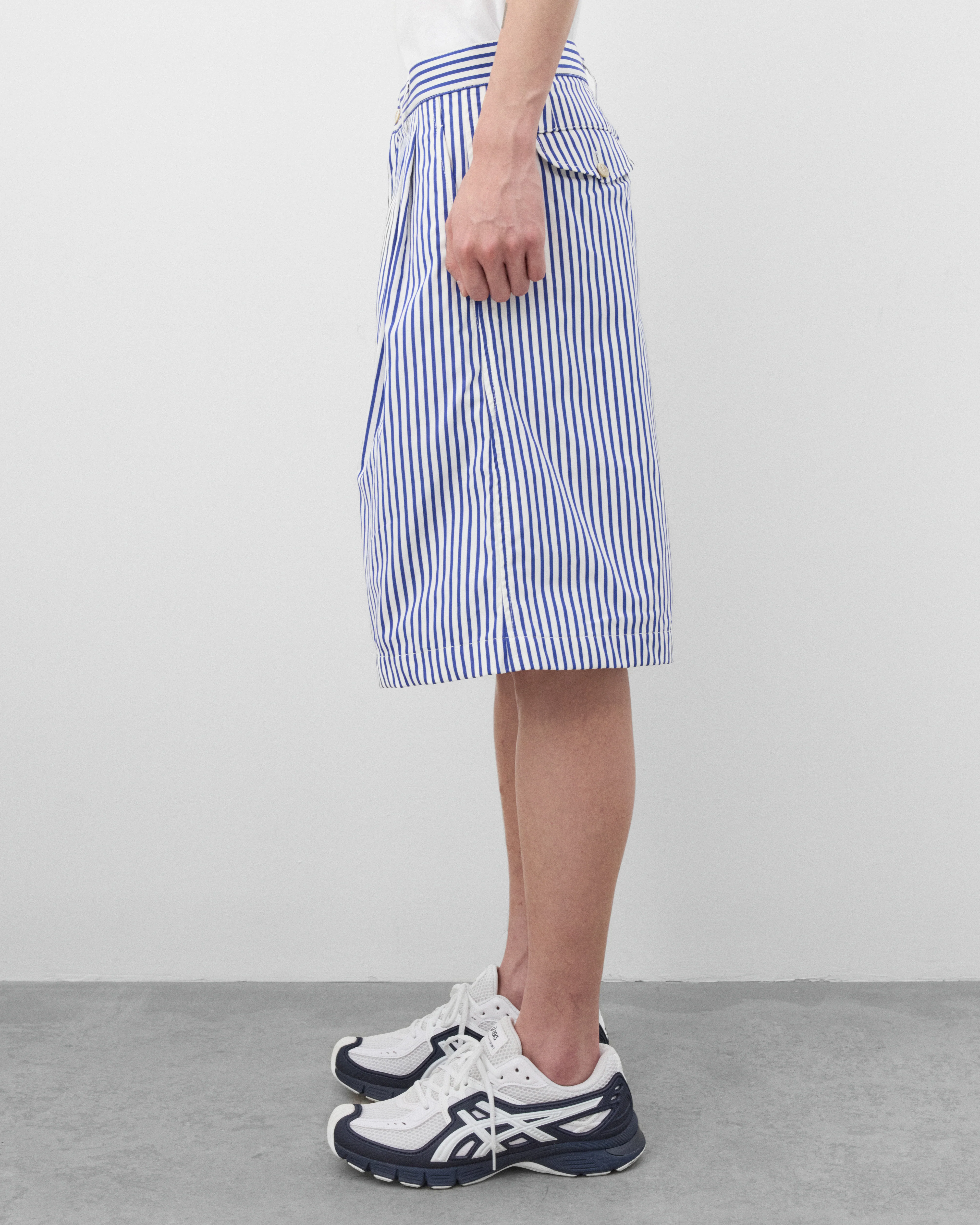 CDG Shirt - Men's Striped Shorts - (White/Blue) - Image 4