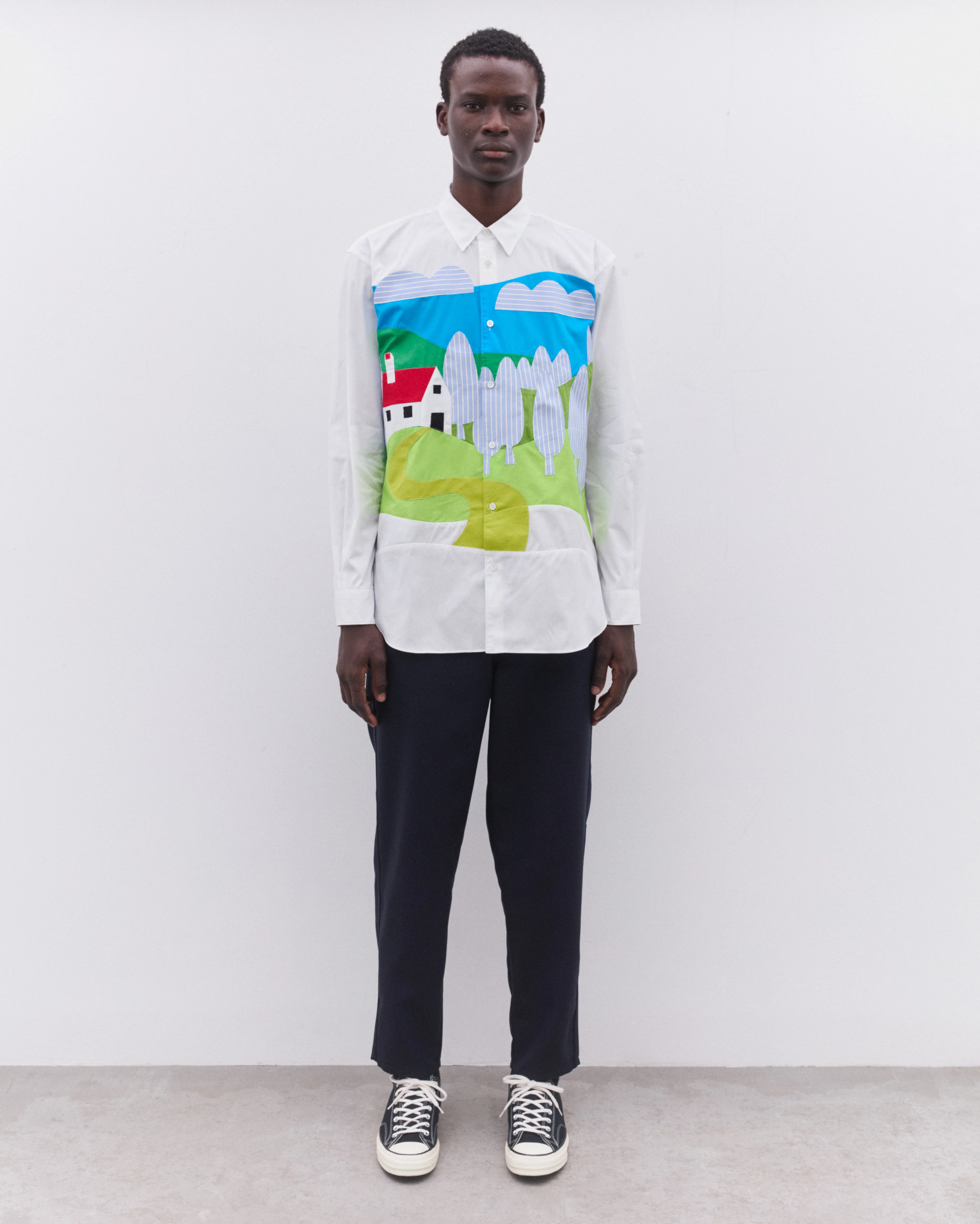 CDG Shirt - Men’s Landscape Shirt - (White) - Image 5