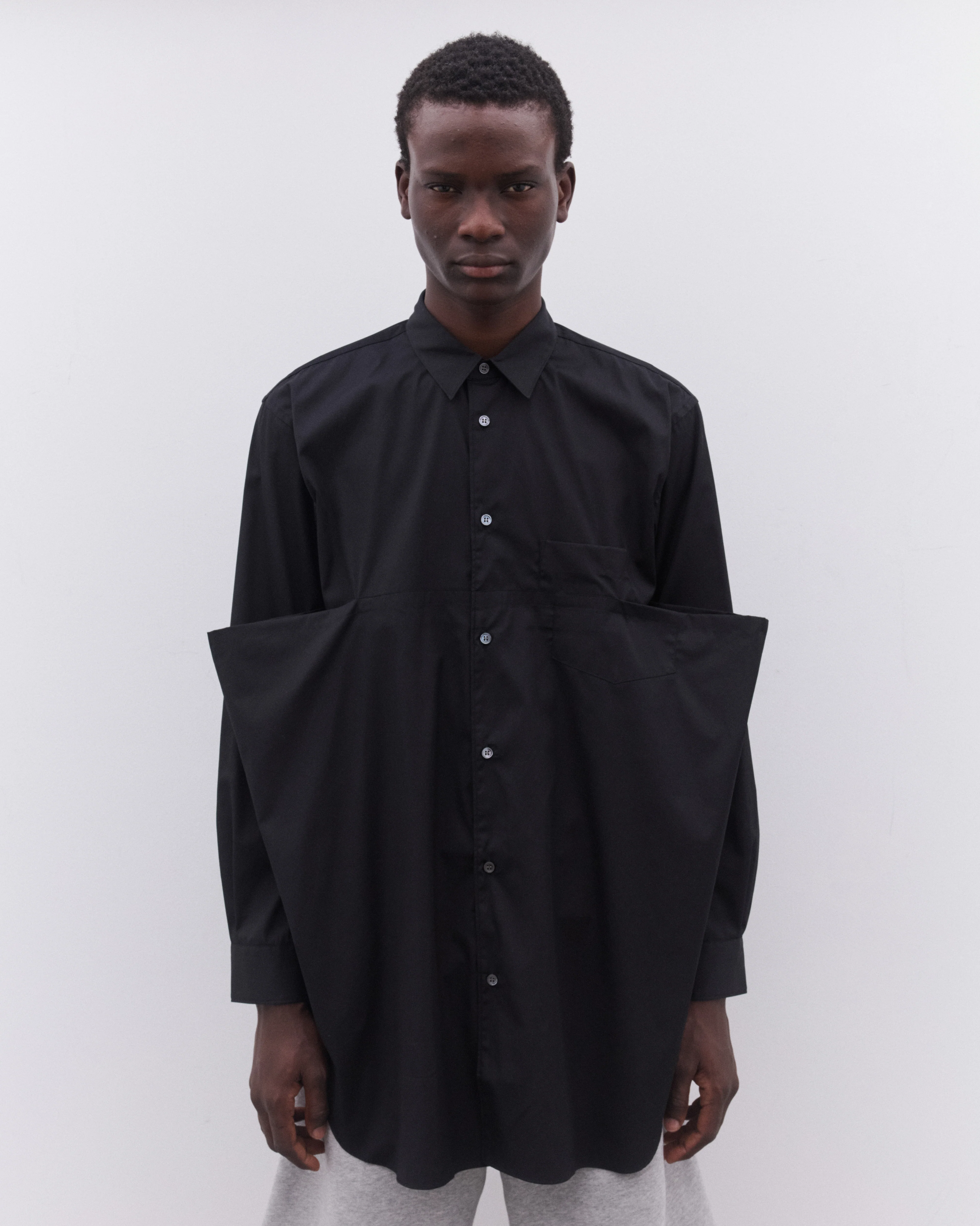 CDG Shirt - Men’s Overlay Panel Shirt - (Black) - Image 2