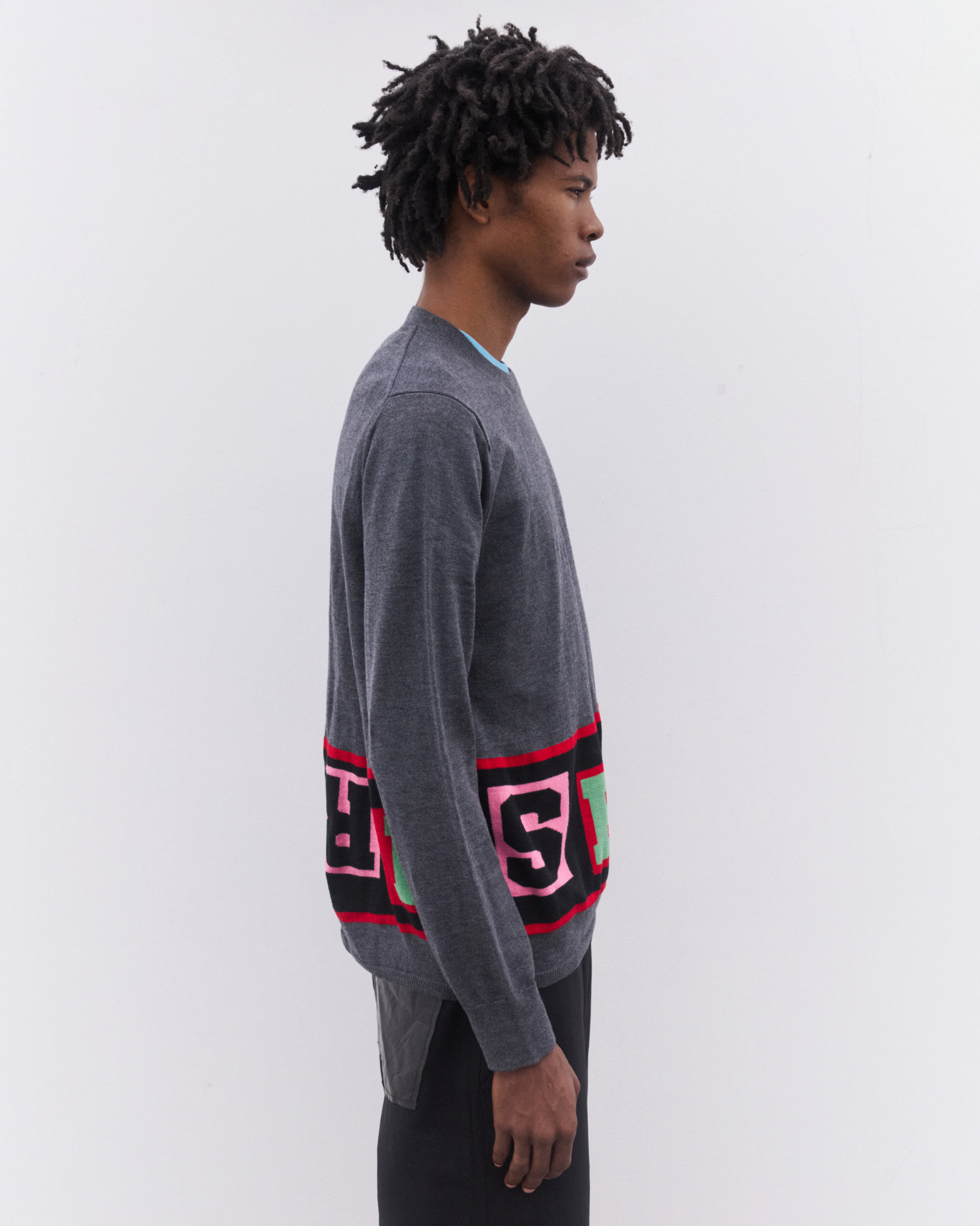 CDG Shirt - Men’s Knitted Sweater - (Grey) - Image 3