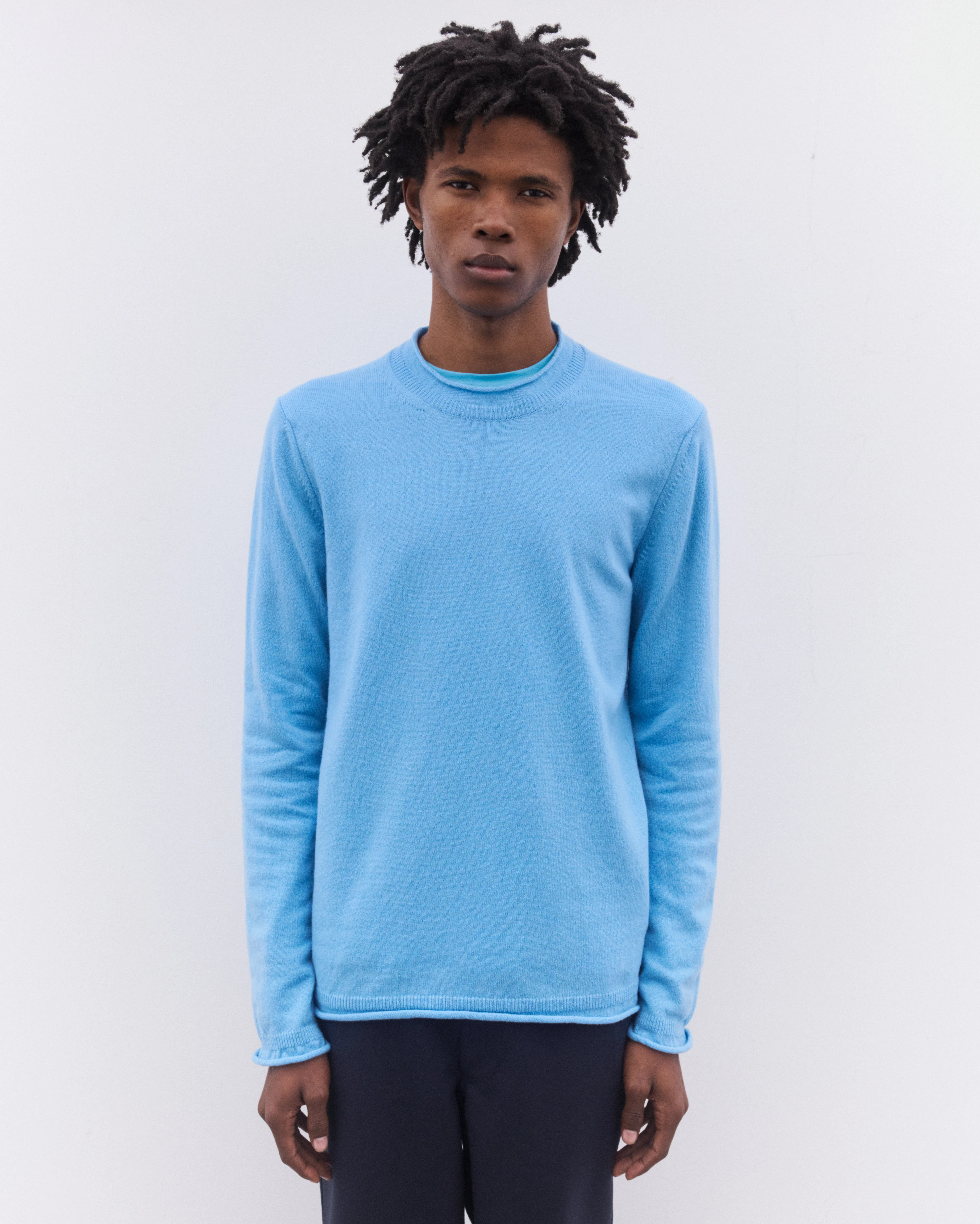 CDG Shirt - Men’s Rolled Hem Sweater - (Sky Blue) - Image 2