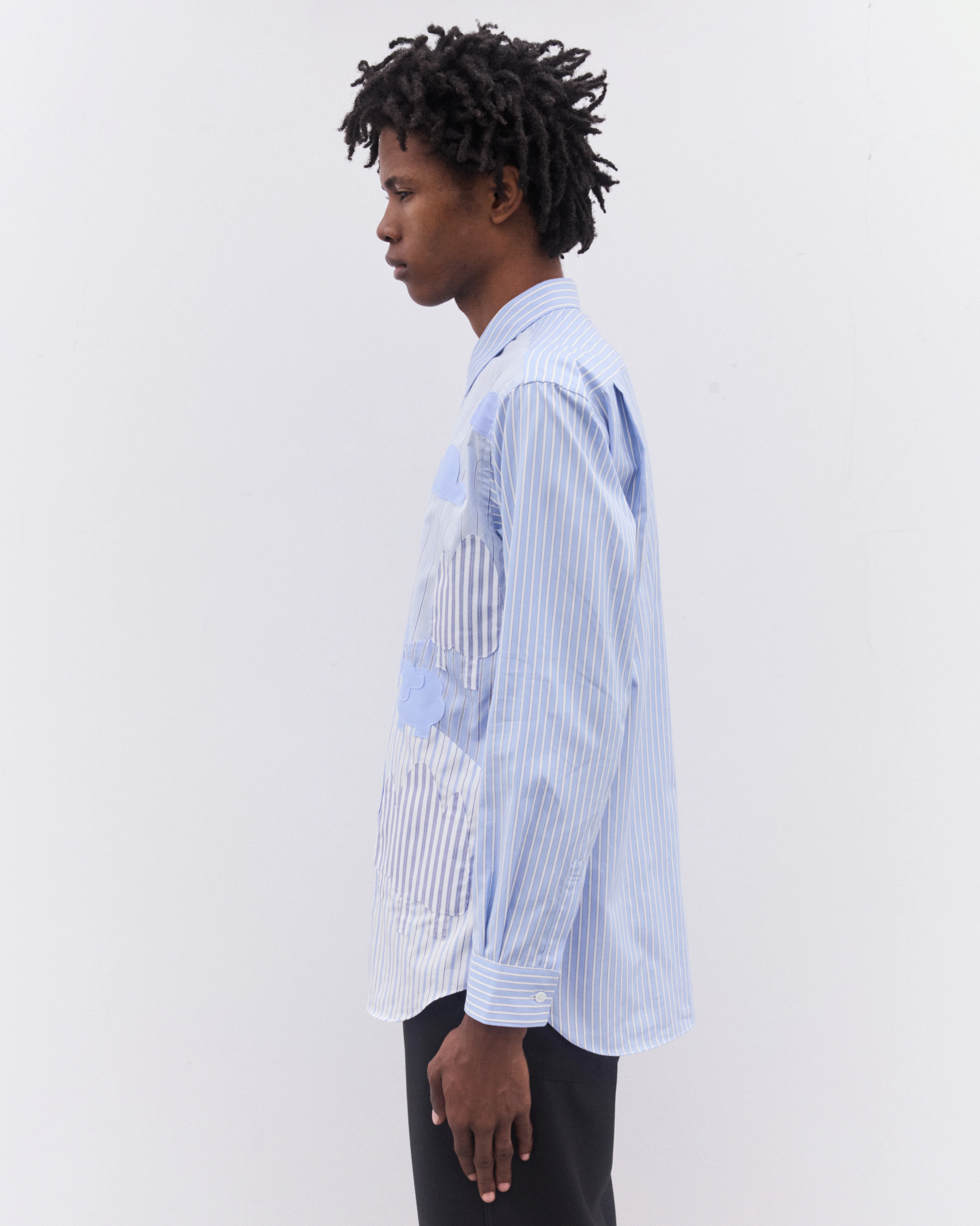 CDG Shirt - Men’s Striped Landscape Shirt - (Blue) - Image 3