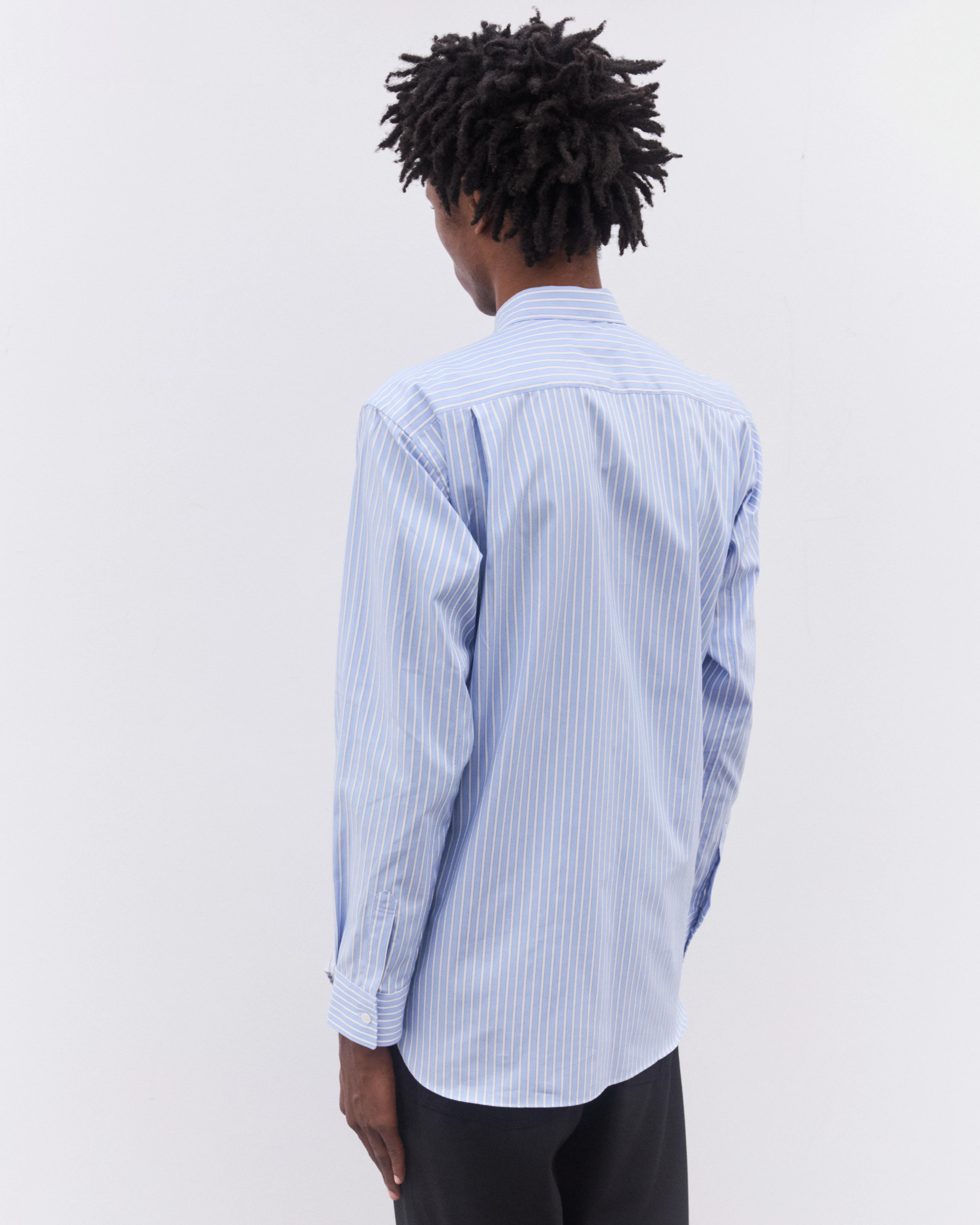 CDG Shirt - Men’s Striped Landscape Shirt - (Blue) - Image 4