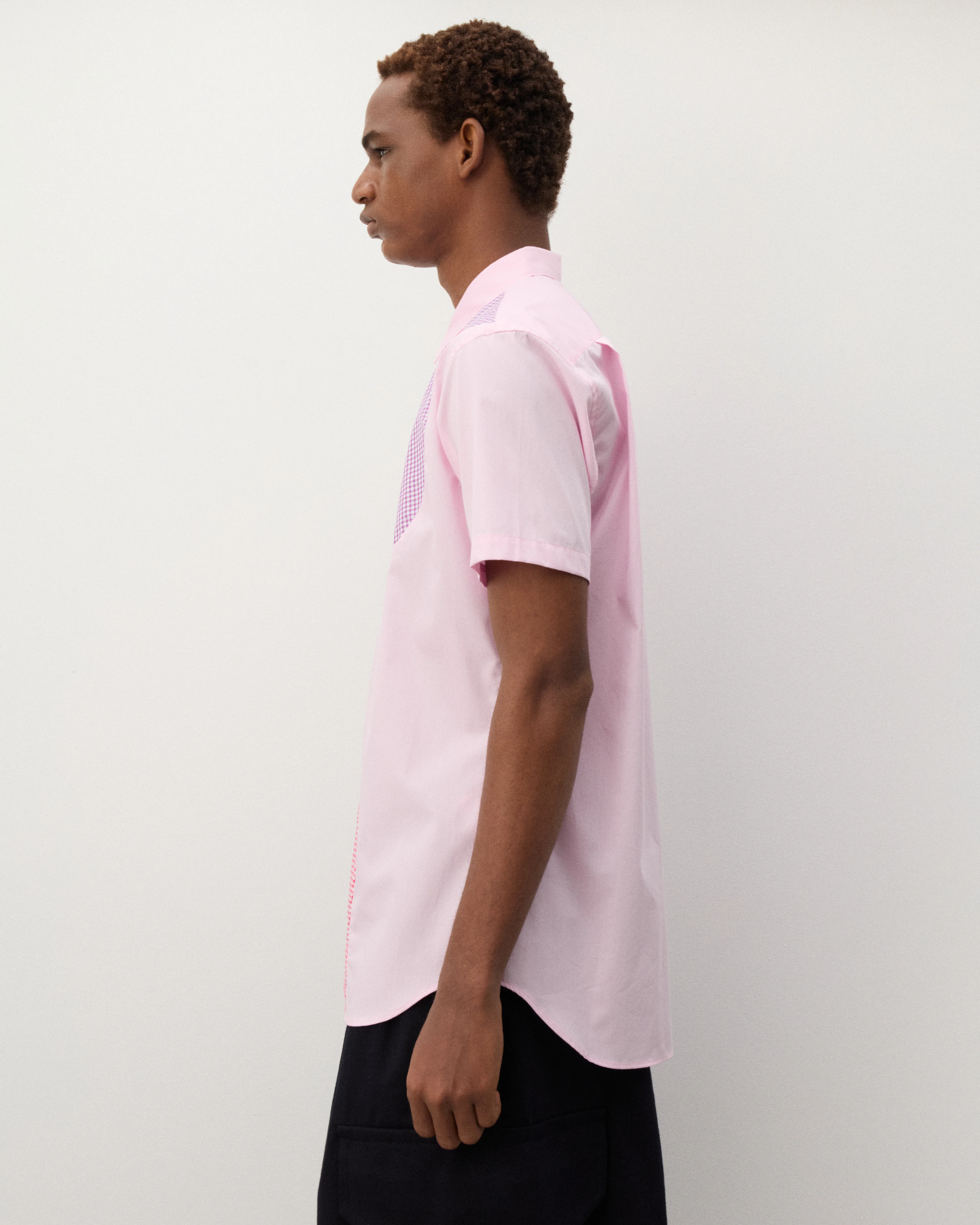 CDG Shirt - Men's Short Sleeved Pattern Shirt - (Pink) - Image 4