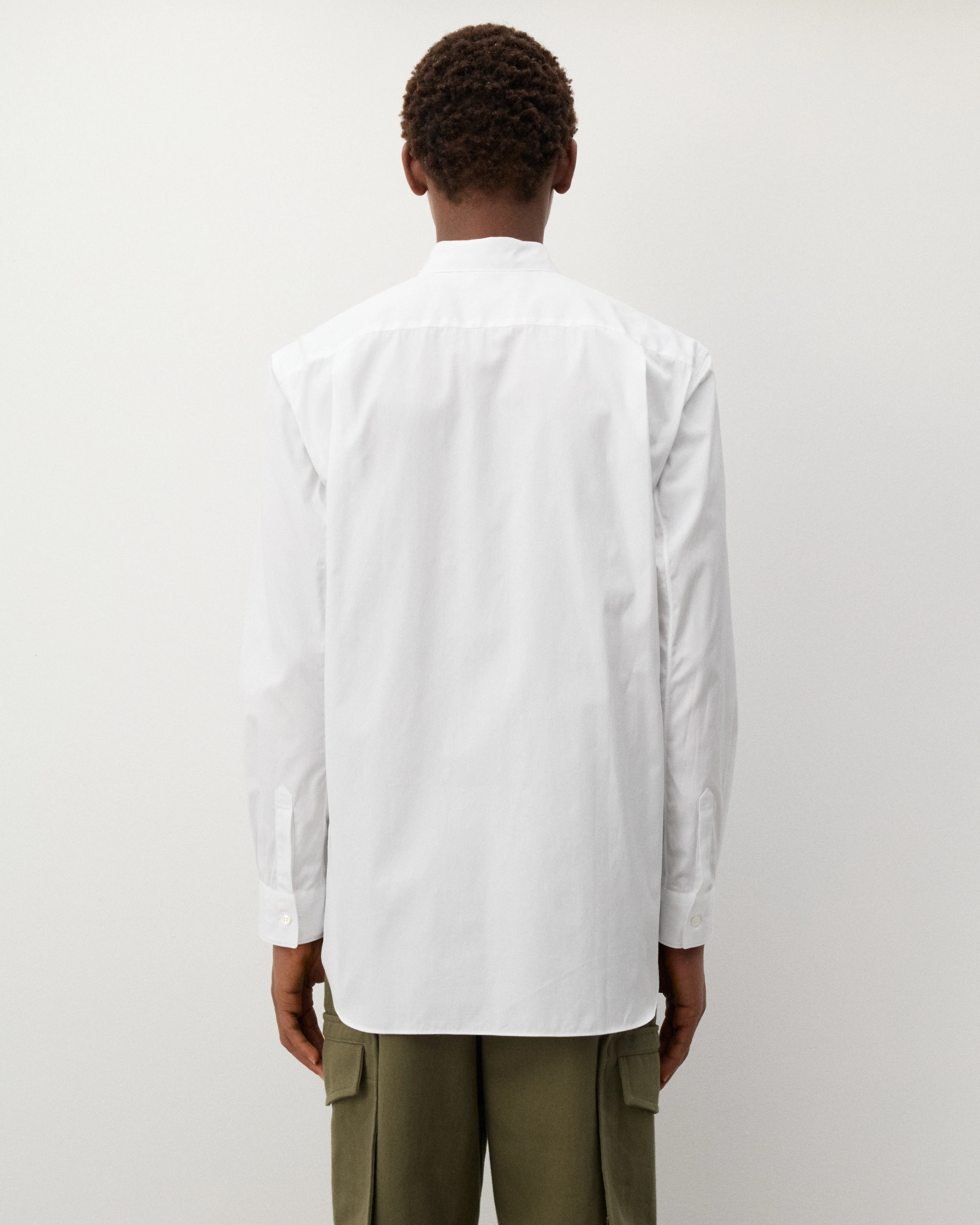 CDG Shirt - Men's Geometric Check Pattern Shirt - (White/Blue) - Image 5