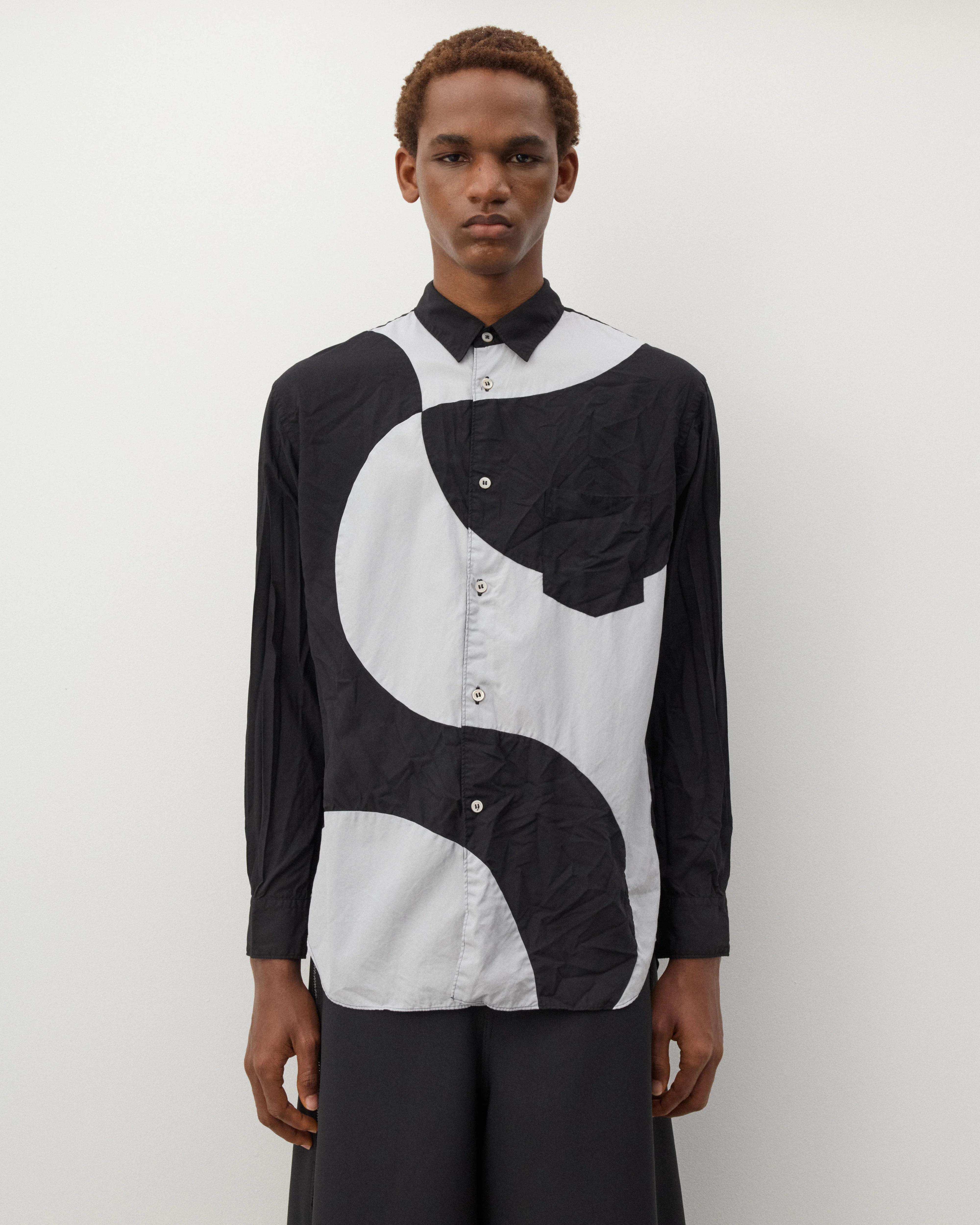 CDG Shirt - Men's Contrast Shapes Shirt - (Black/White) - Image 2