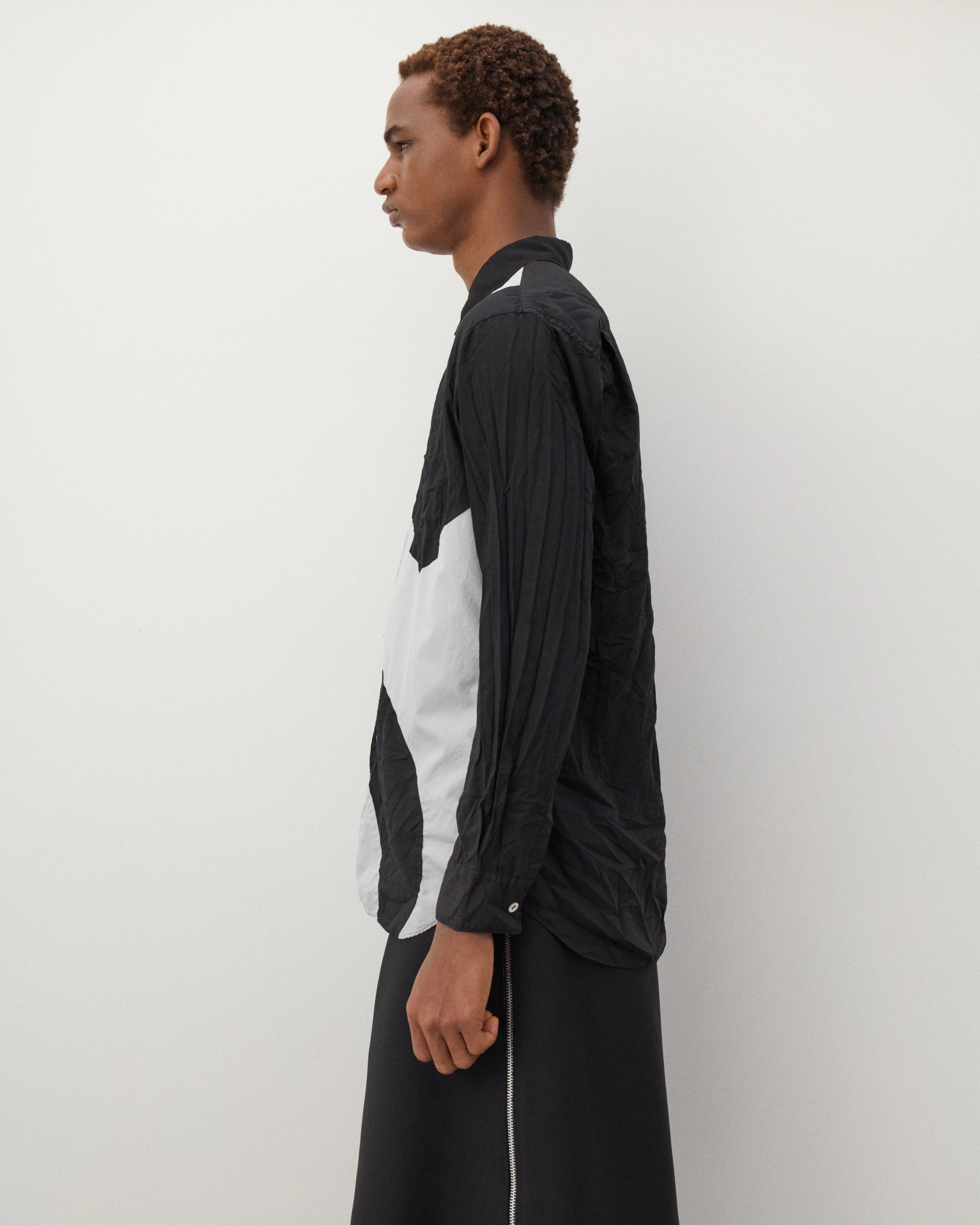 CDG Shirt - Men's Contrast Shapes Shirt - (Black/White) - Image 3