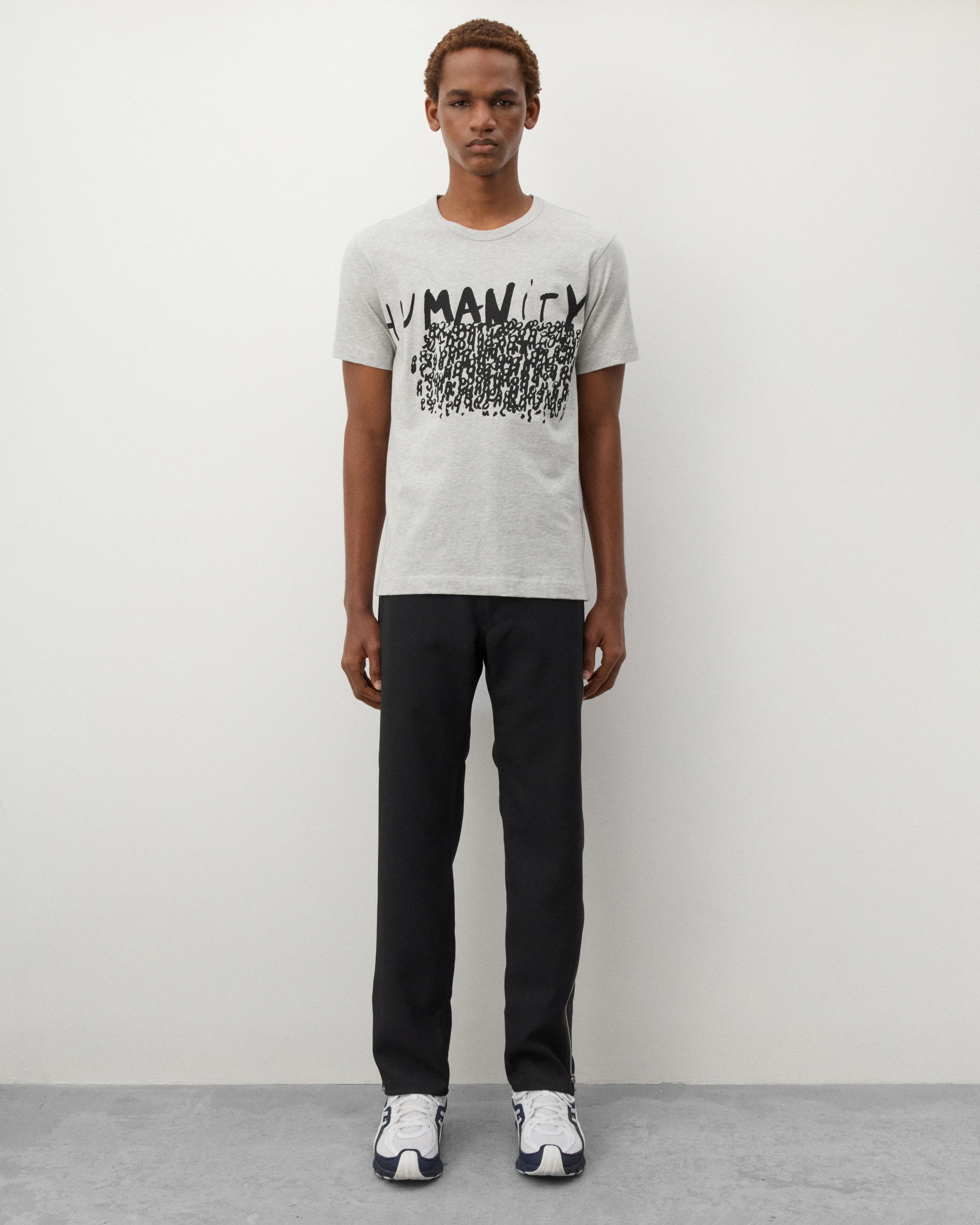 CDG Shirt - Men's Humanity T-Shirt - (Grey) - Image 6