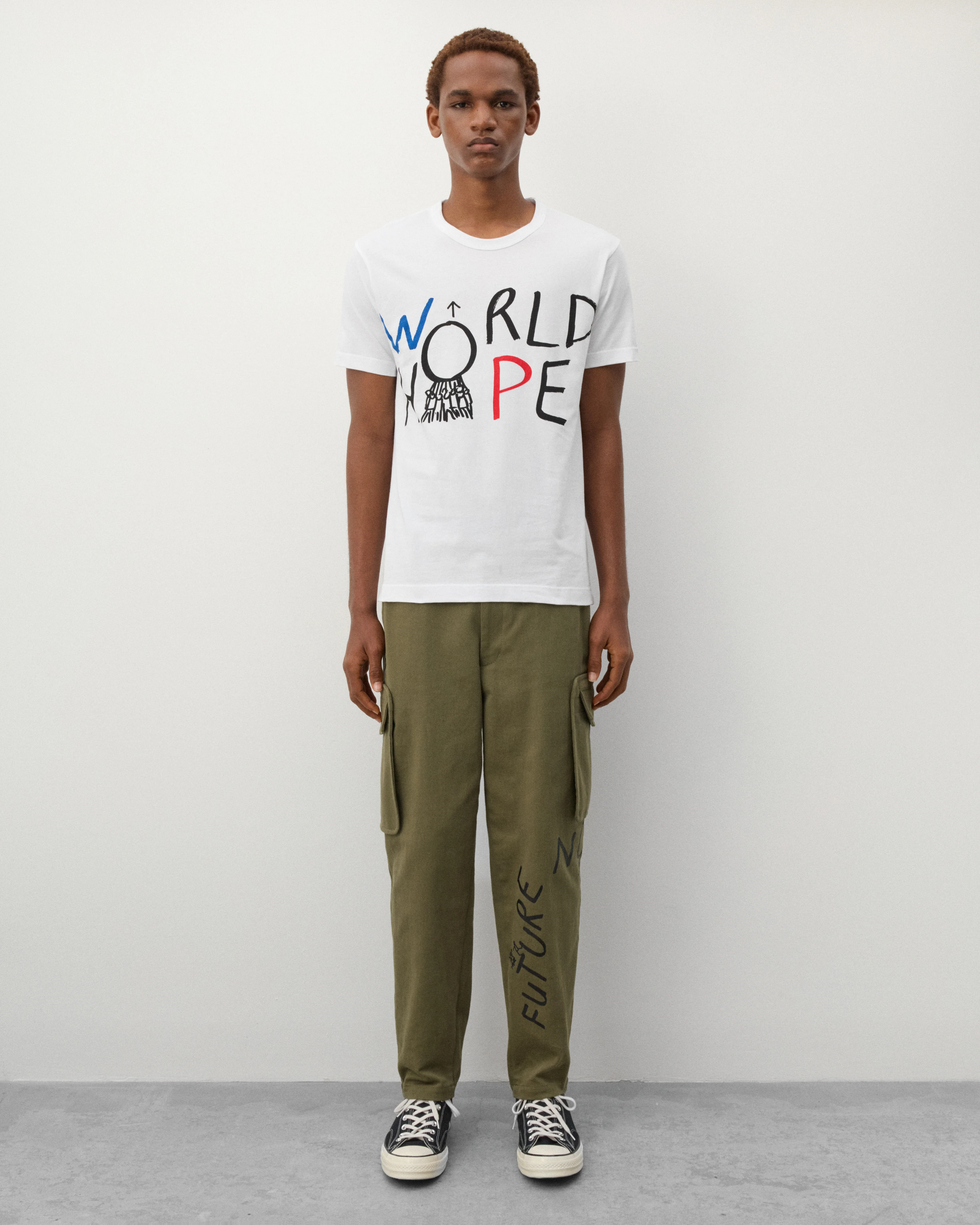 CDG Shirt - Men's World Hope T-Shirt - (White) - Image 6