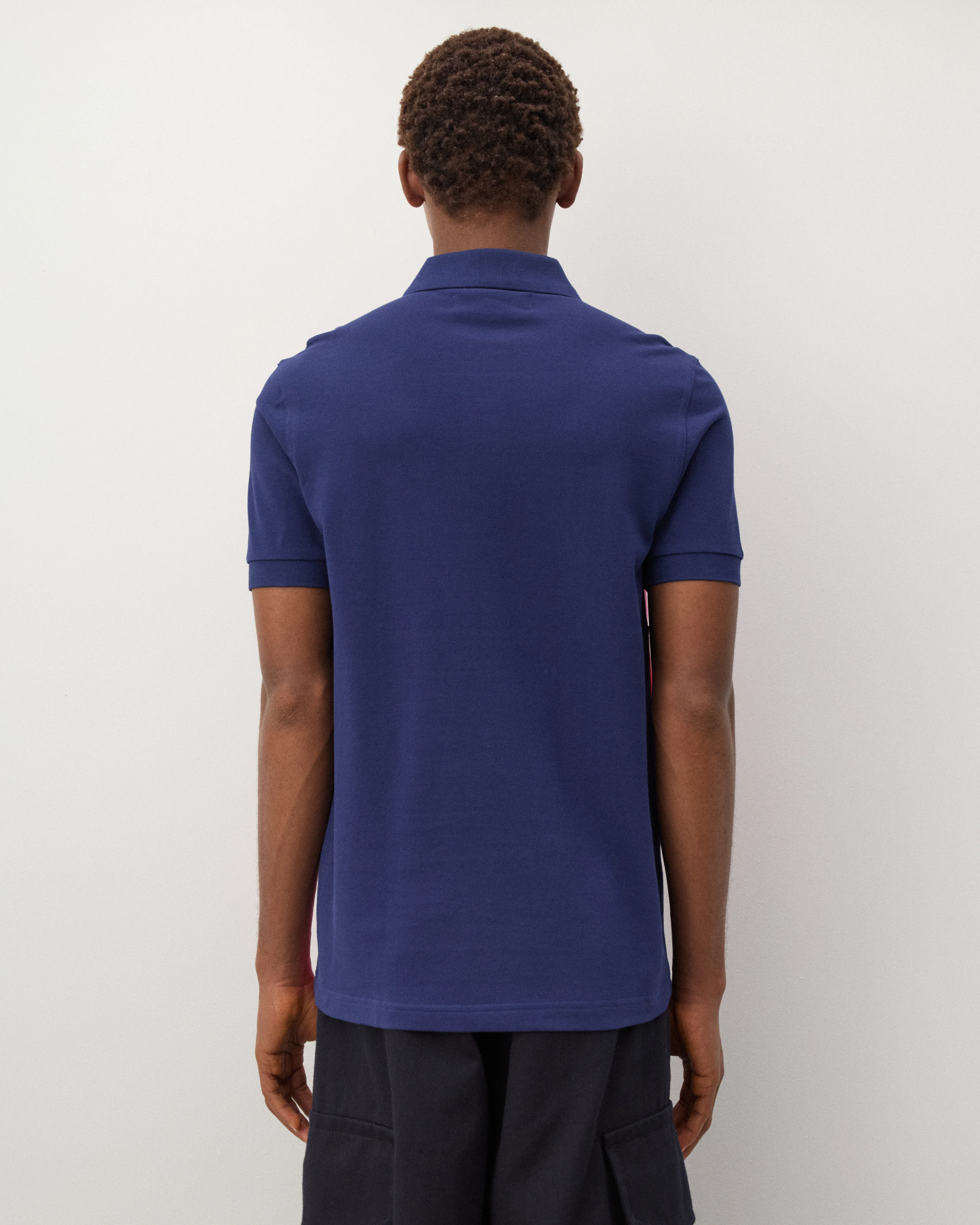 CDG Shirt - Men's Fred Perry Short Sleeve Polo - (Navy/Red/Pink) - Image 5