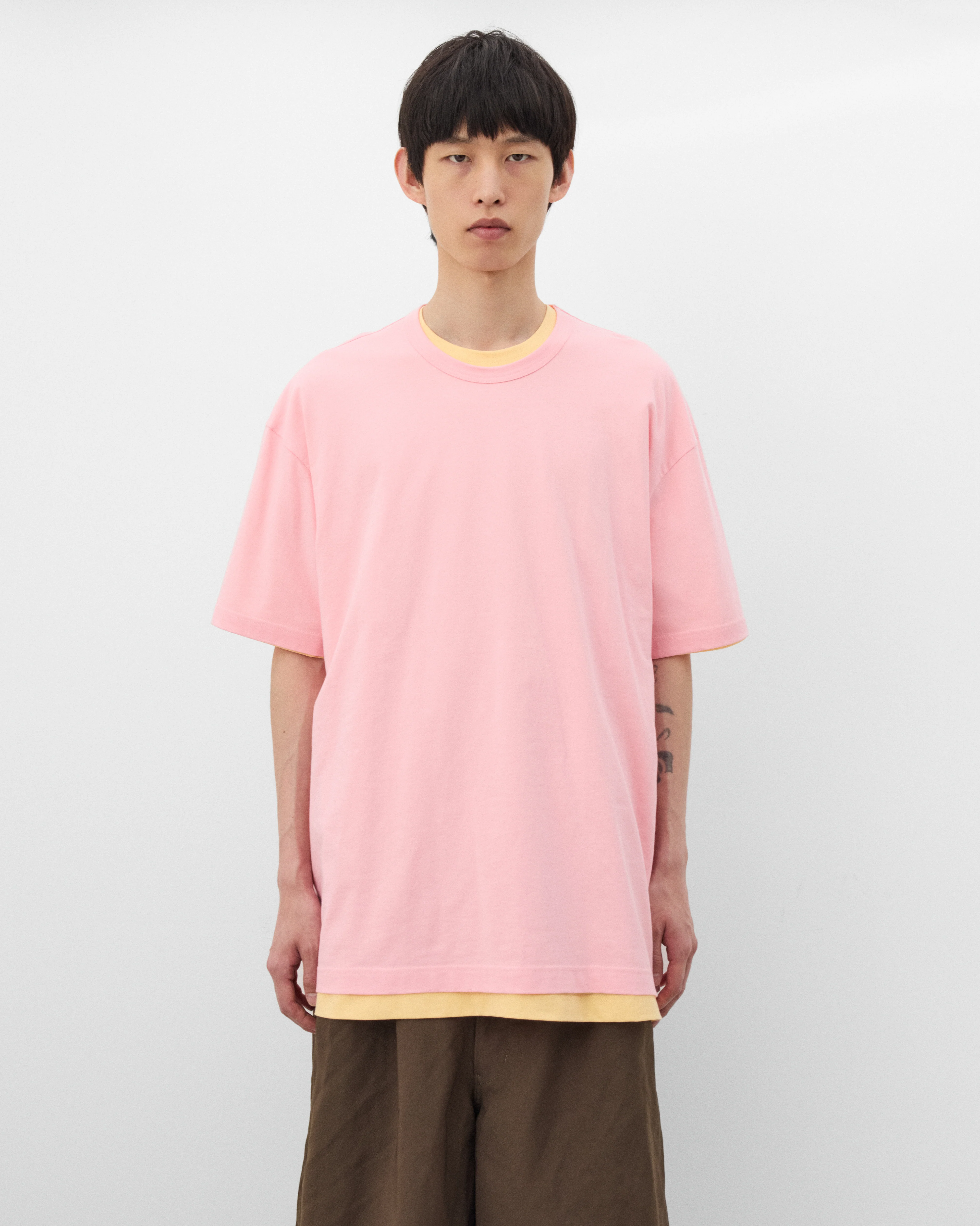 CDG Shirt - Men's Back Logo T-Shirt - (Pink) - Image 3