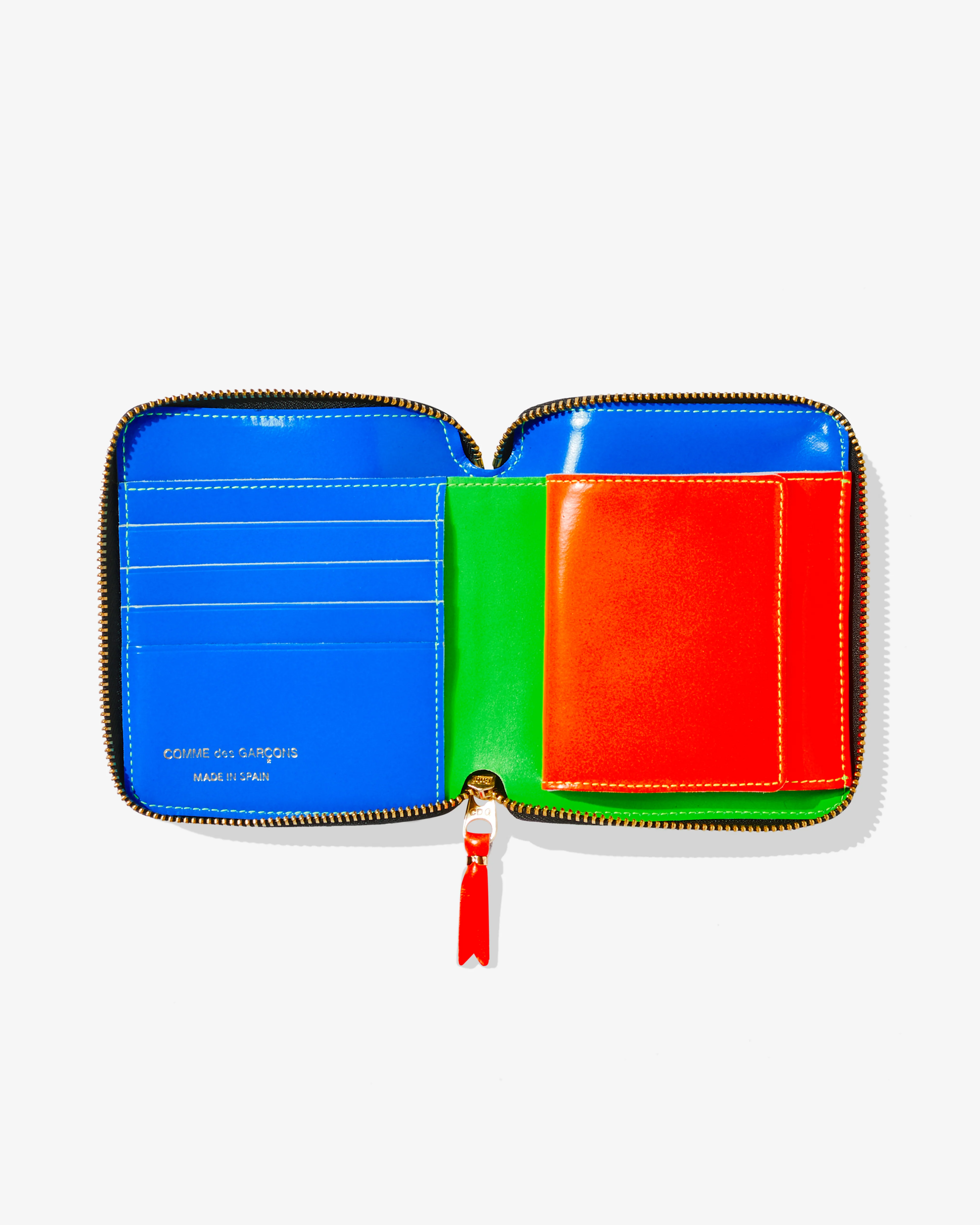 CDG Wallet - Super Fluo Full Zip Around Wallet - (Green SA2100SF) - Image 3