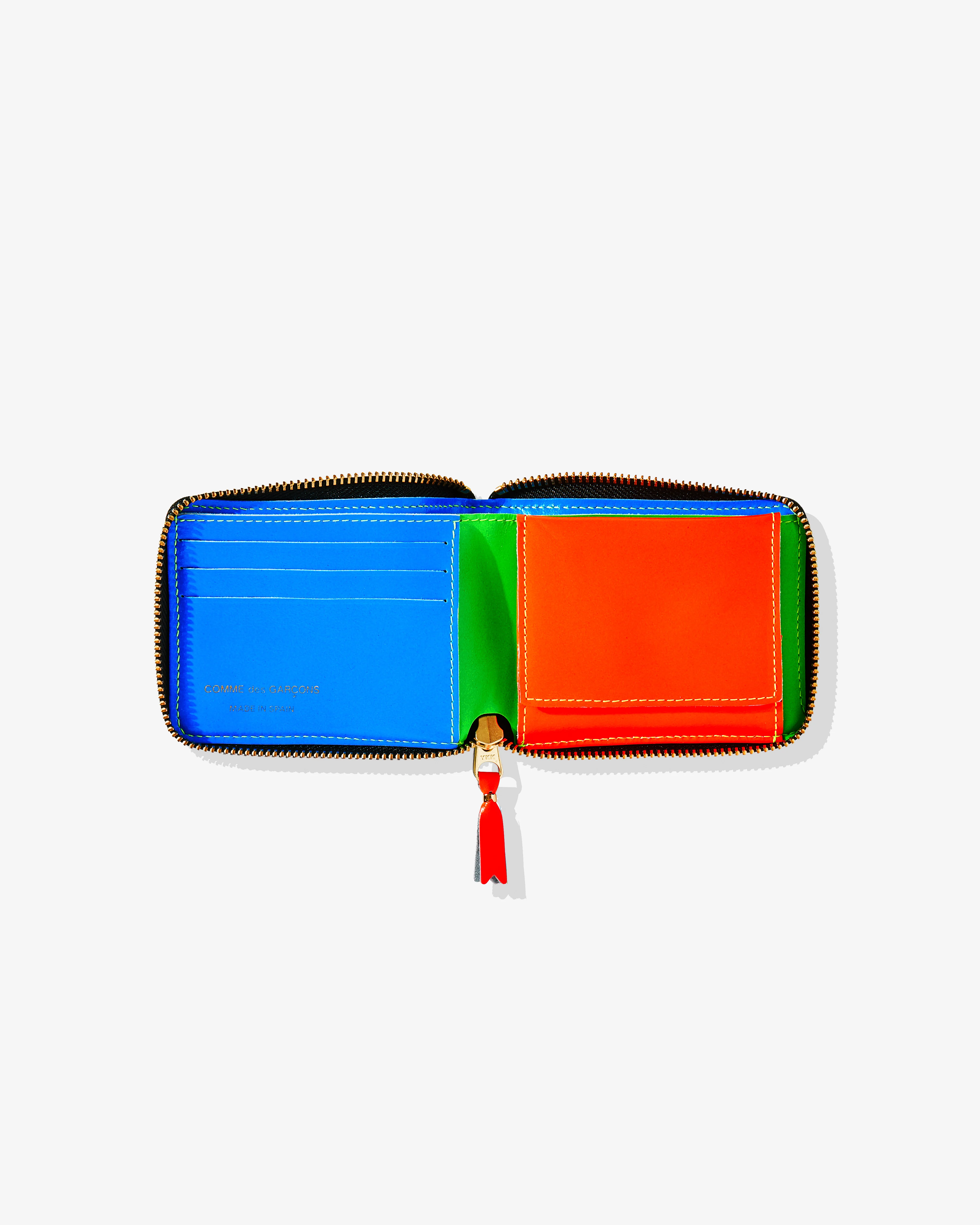 CDG Wallet - Super Fluo Full Zip Around Wallet - (Green SA7100SF) - Image 3