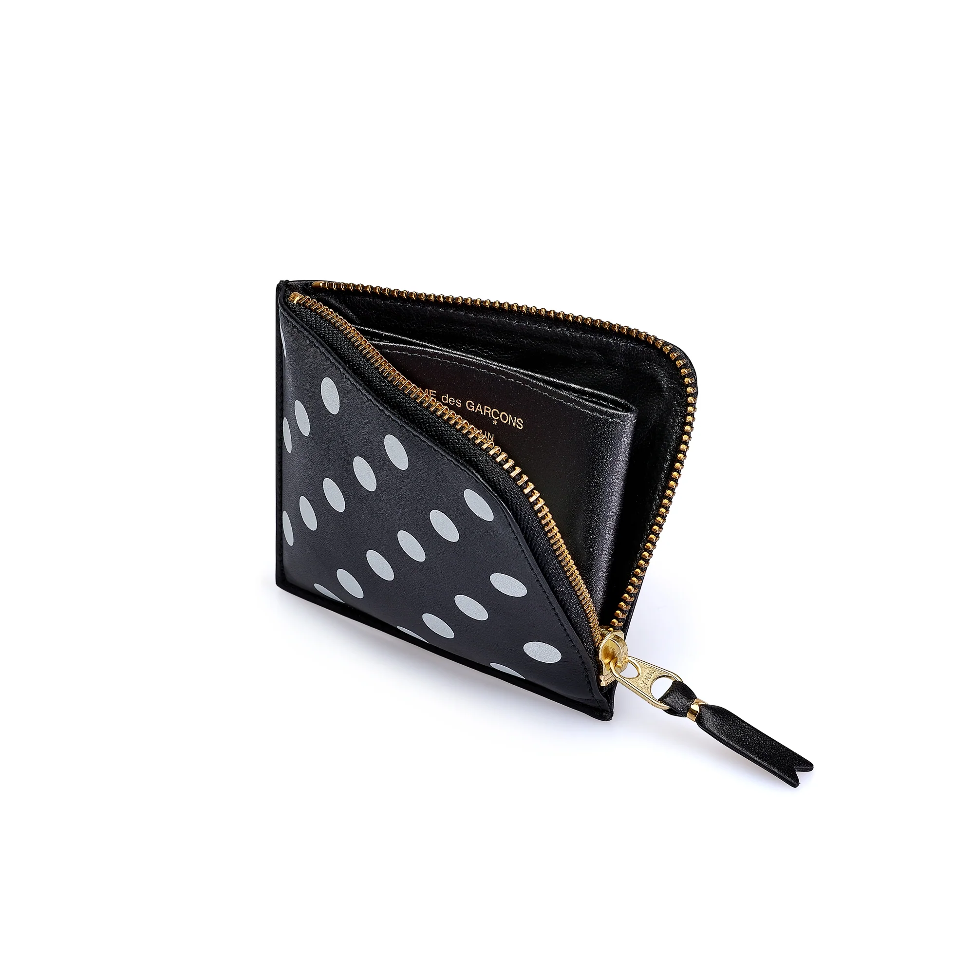 CDG Wallet - Polka Dot Printed Zip Around Wallet - (Black SA3100PD) - Image 2