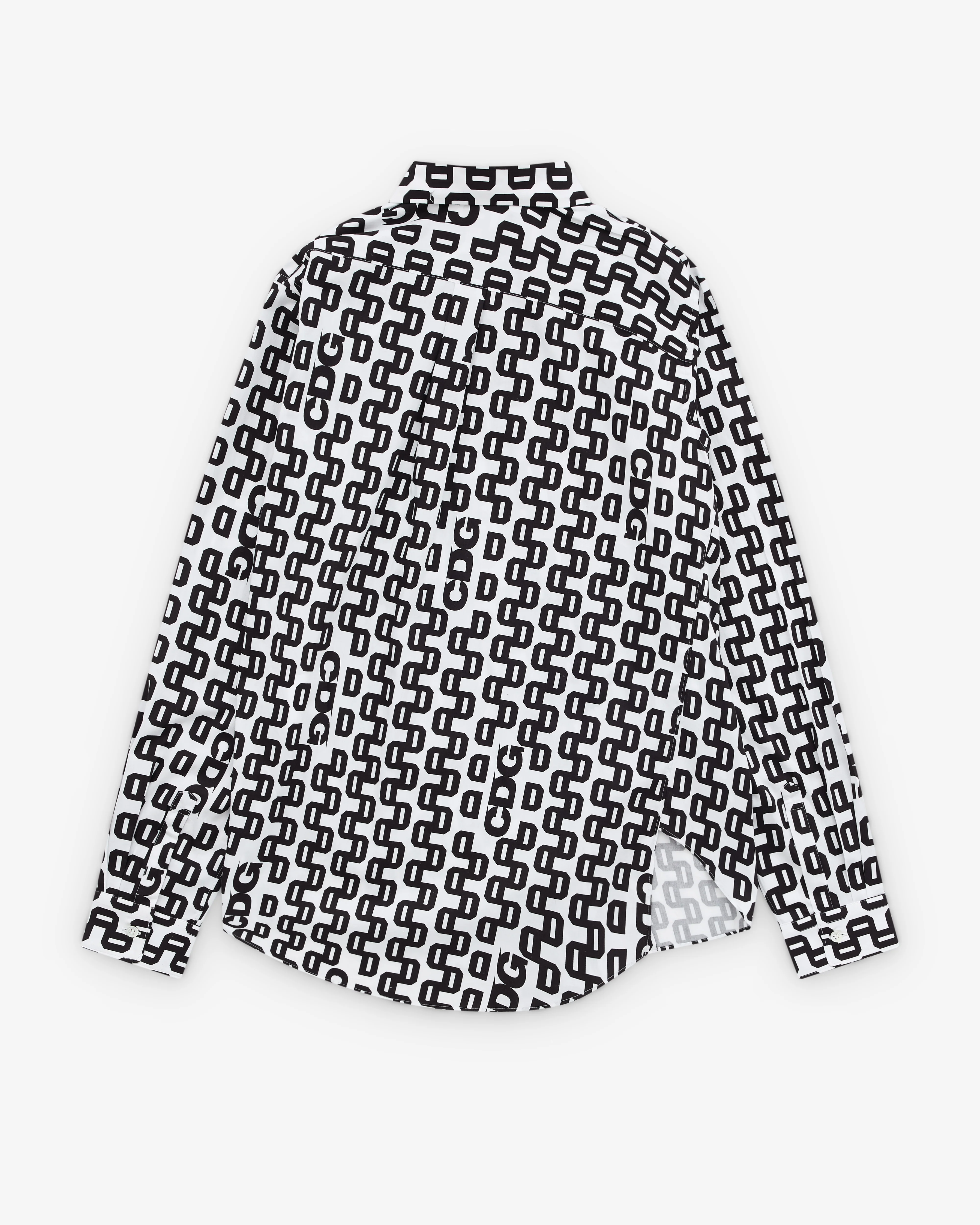 CDG - Overlock Print Bias Cut Shirt - (Black/White) - Image 2
