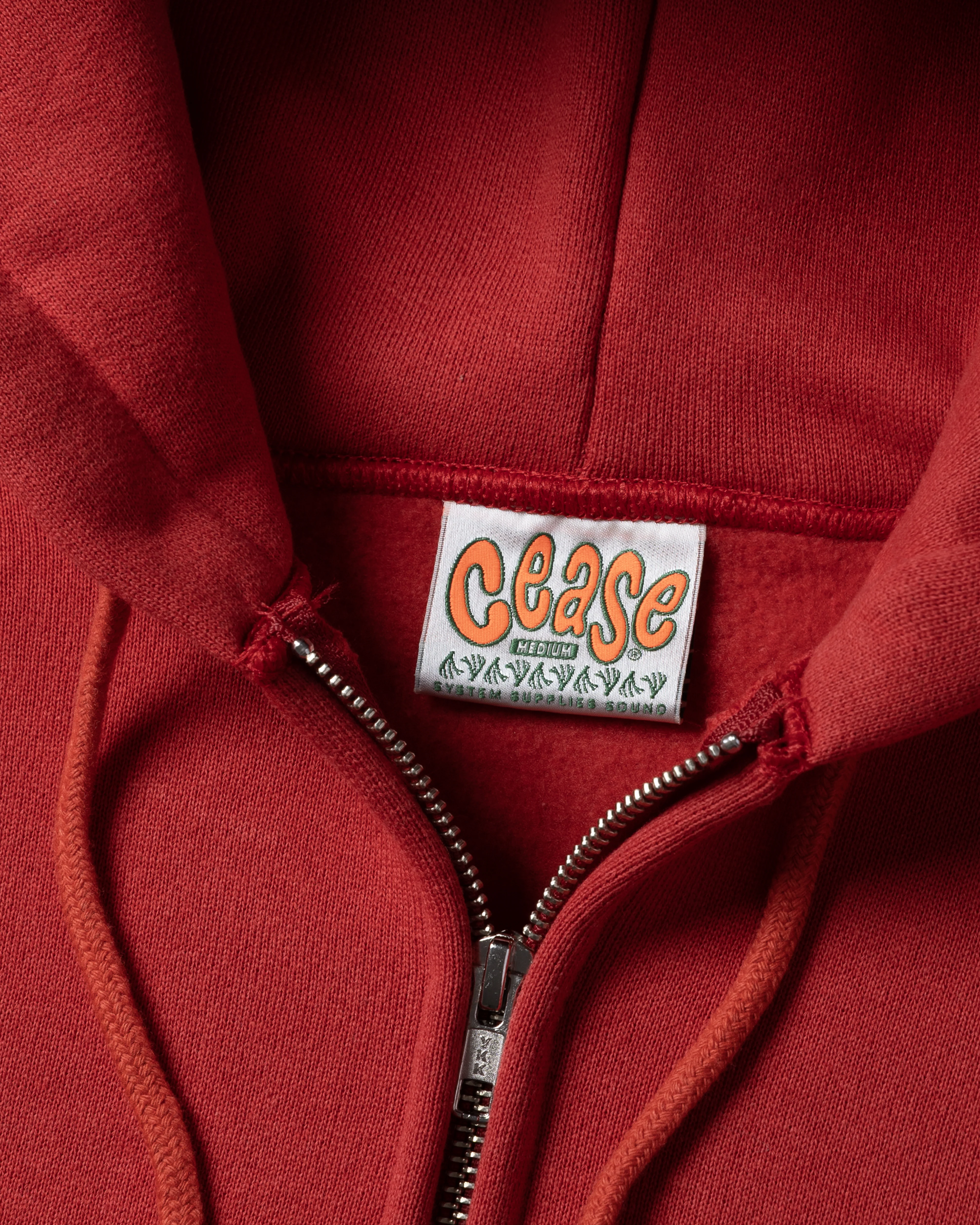 Cease - Men’s Standard Zip Hoodie - (Poppy Red) - Image 2