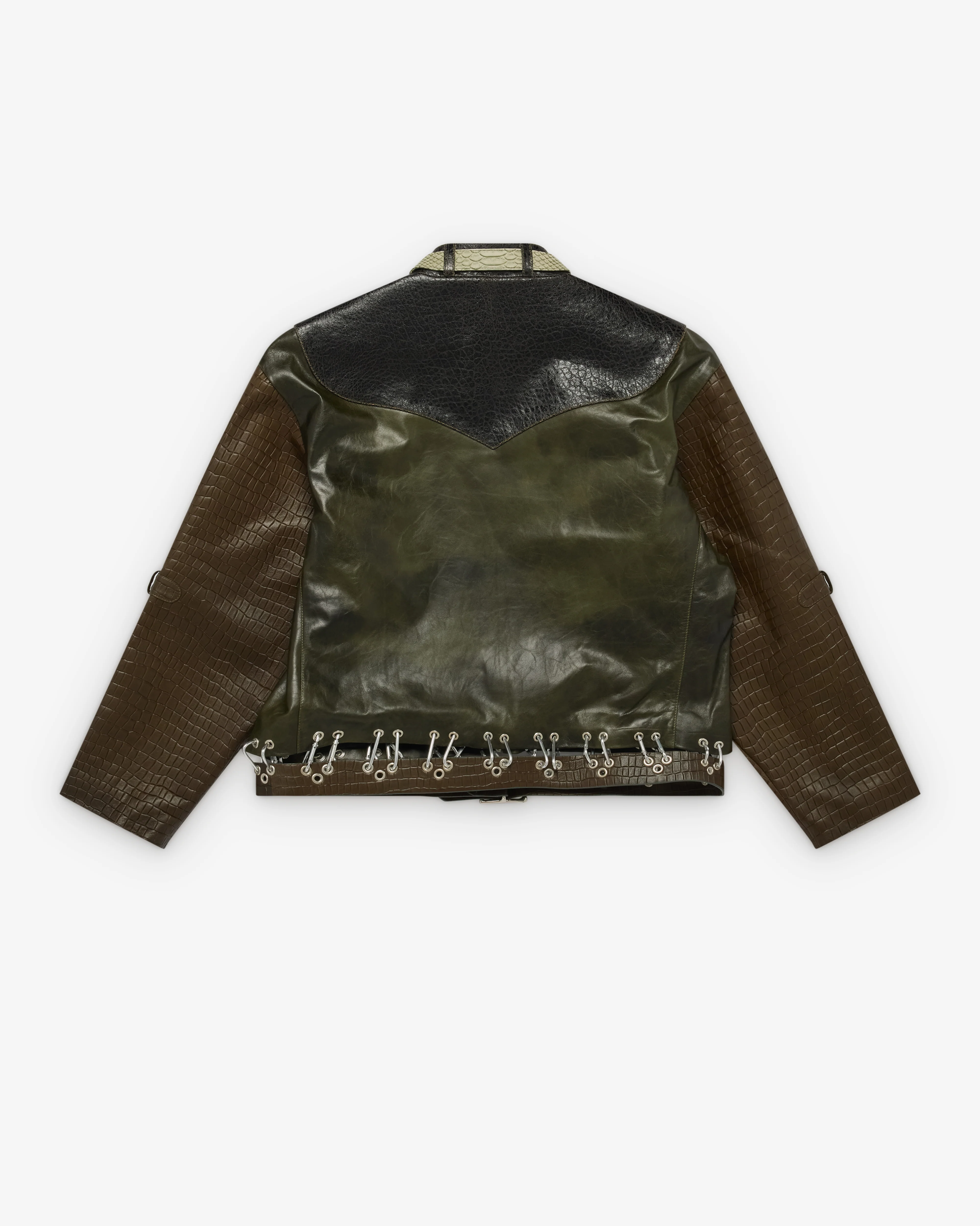Chopova Lowena - Women's Leather Jacket - (Green/Multi) - Image 2