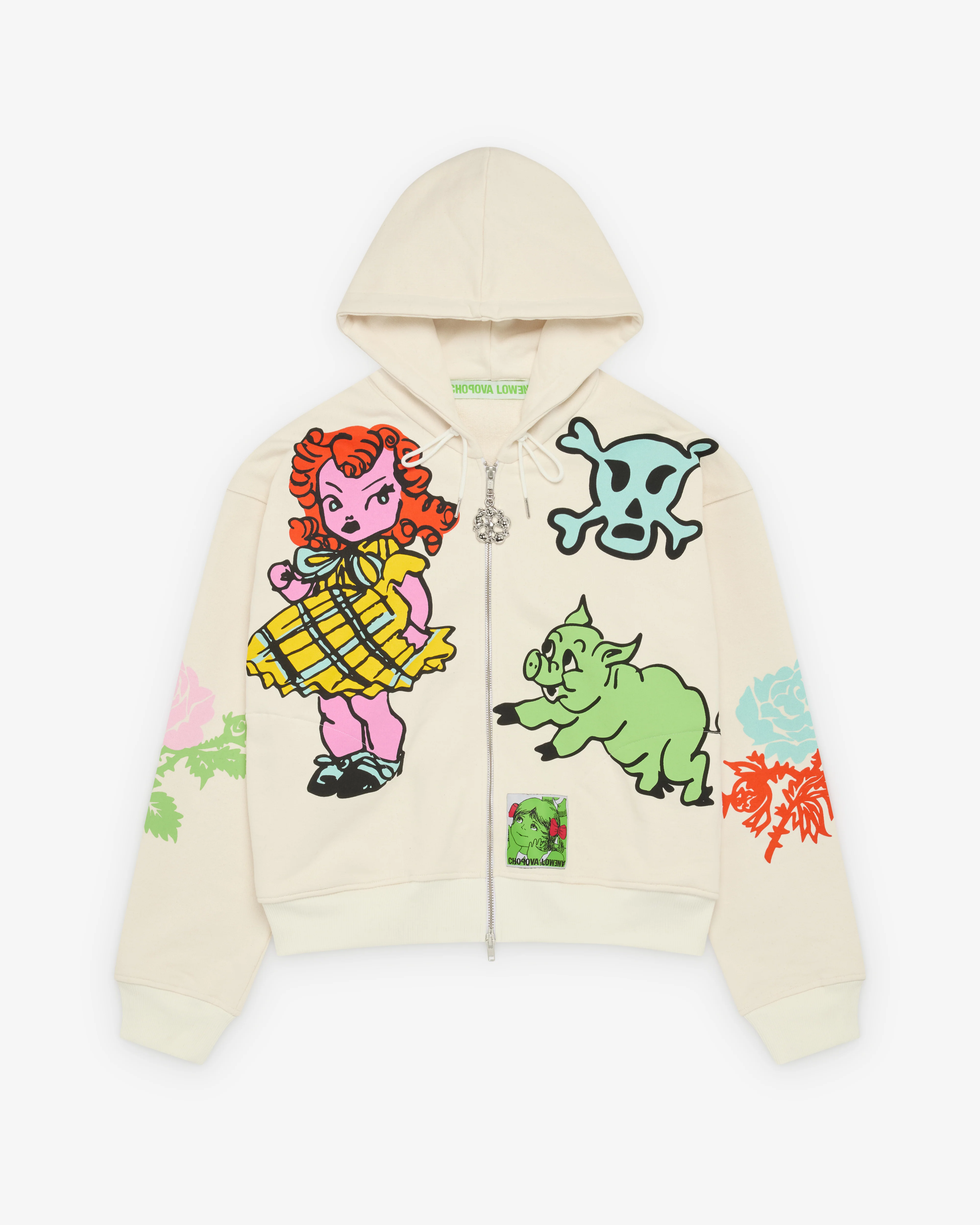 Chopova Lowena - Women's Cry Baby Zip Up Hoodie - (Cream/Multi)