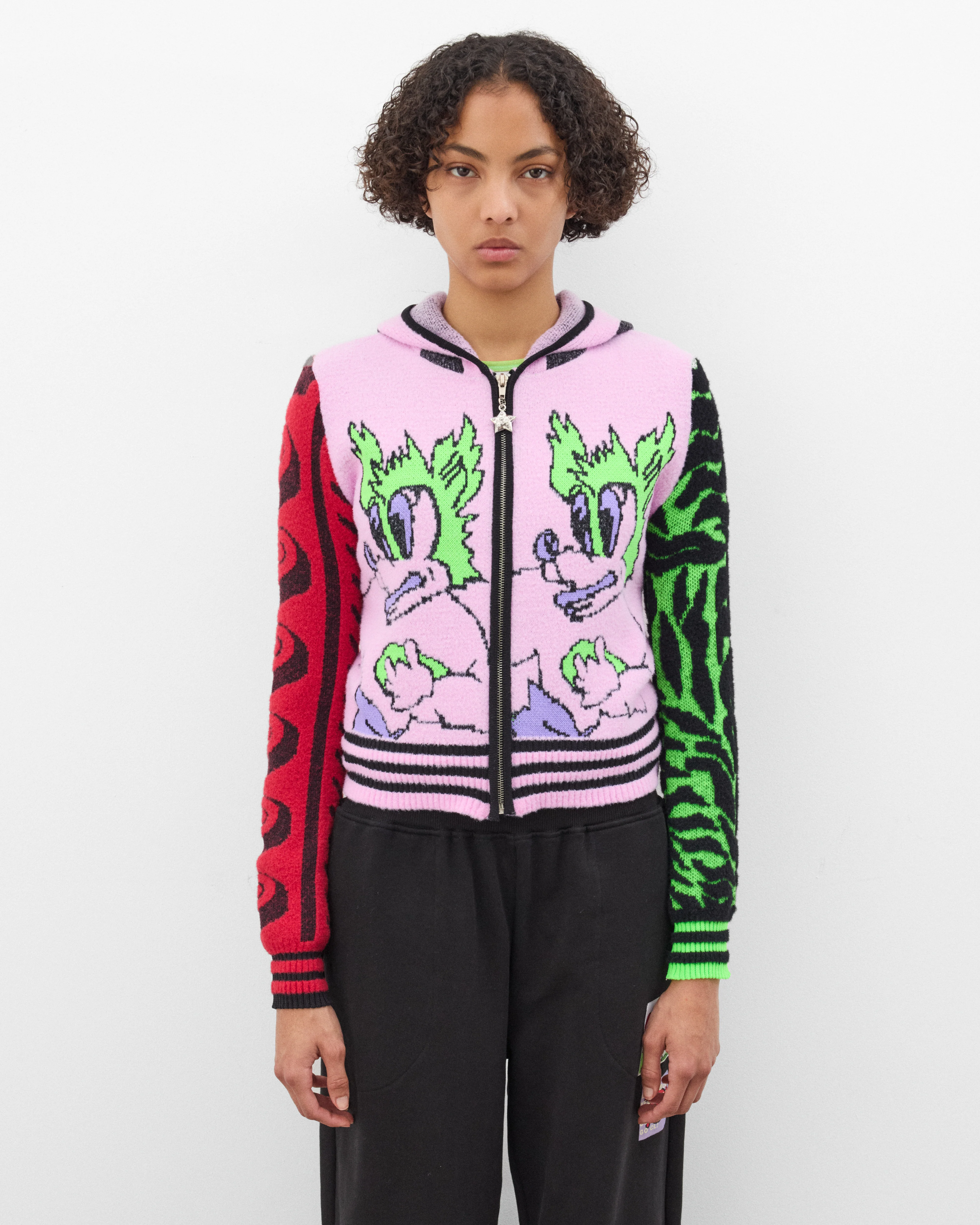 Chopova Lowena - Women's Zip Up Hooded Mascot Cardigan - (Multi) - Image 3