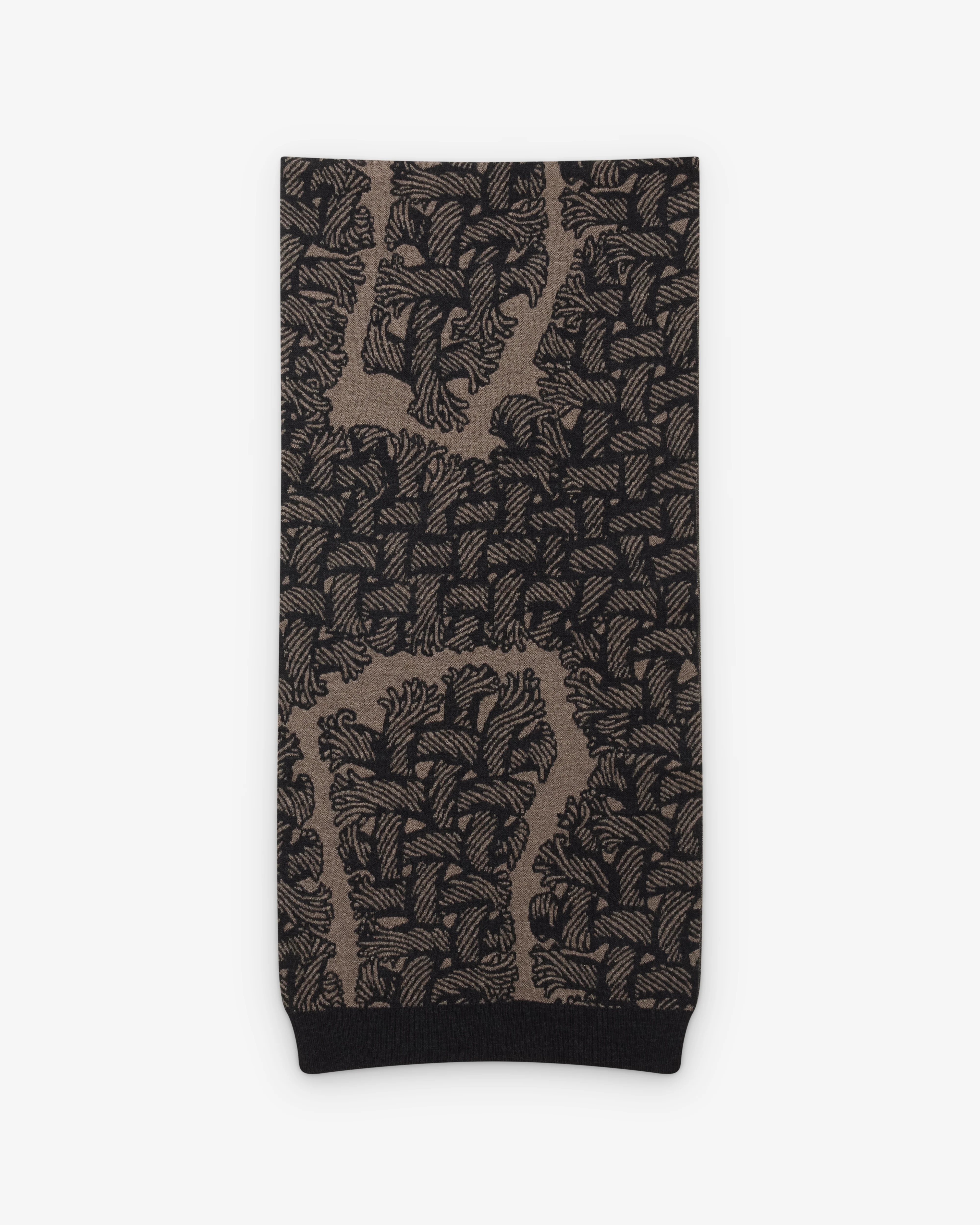 Christopher Nemeth - Men's Knit Scarf - (Beige/Brown) - Image 2