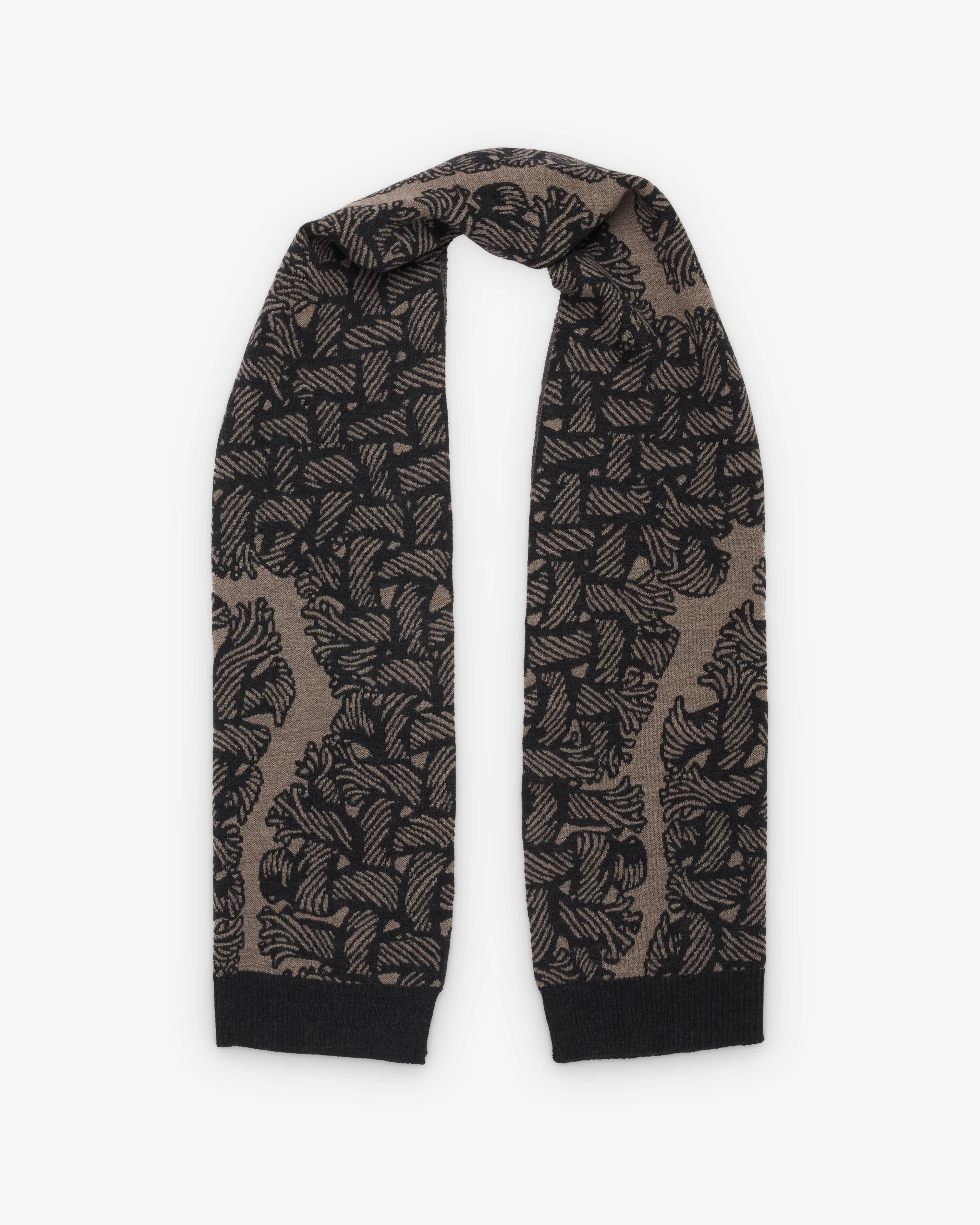 Christopher Nemeth - Men's Knit Scarf - (Beige/Brown) - Image 3