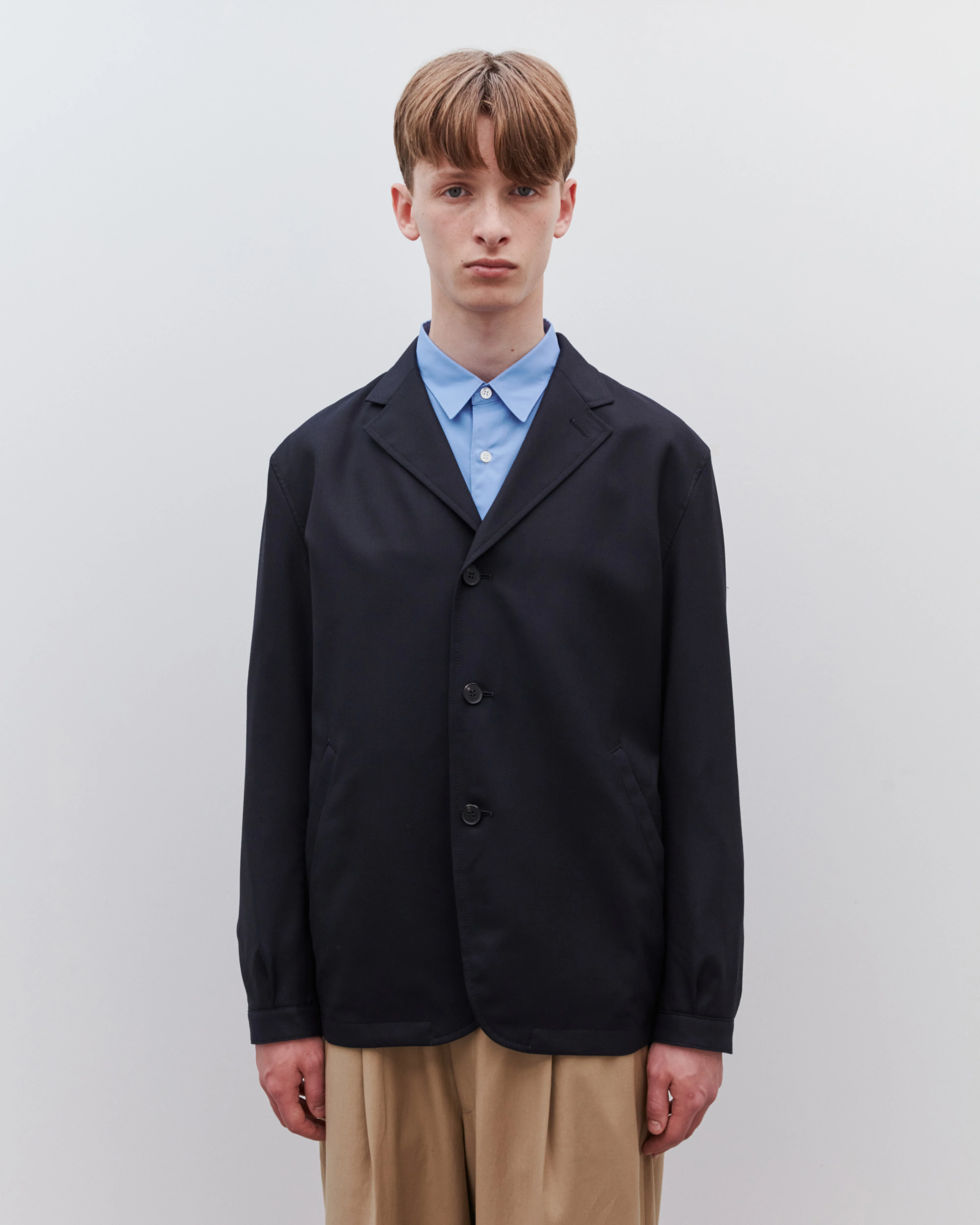 Comme des Garçons Homme - Men’s Wool Gabardine Sports Jacket - (Navy) - Image 2
