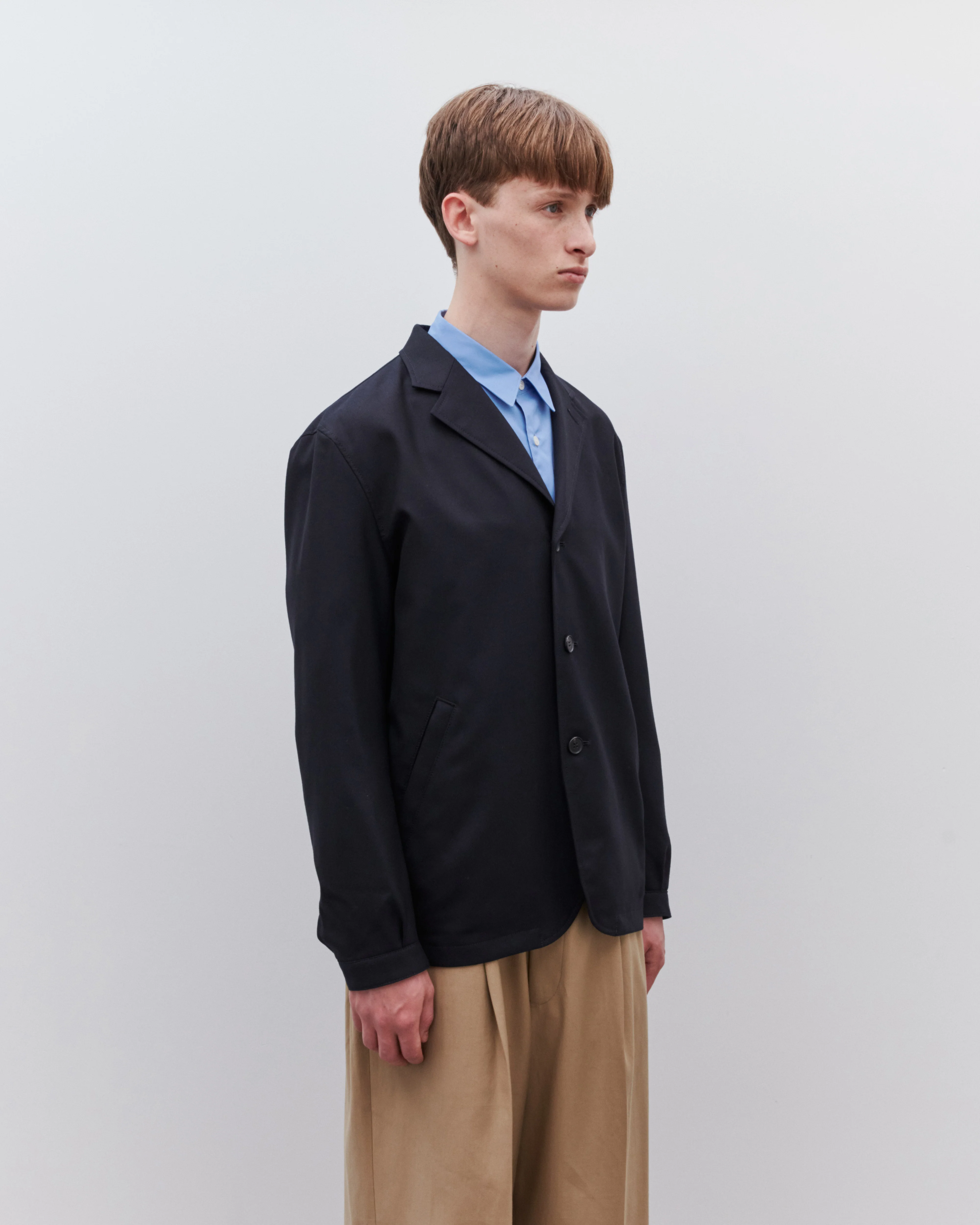 Comme des Garçons Homme - Men’s Wool Gabardine Sports Jacket - (Navy) - Image 3