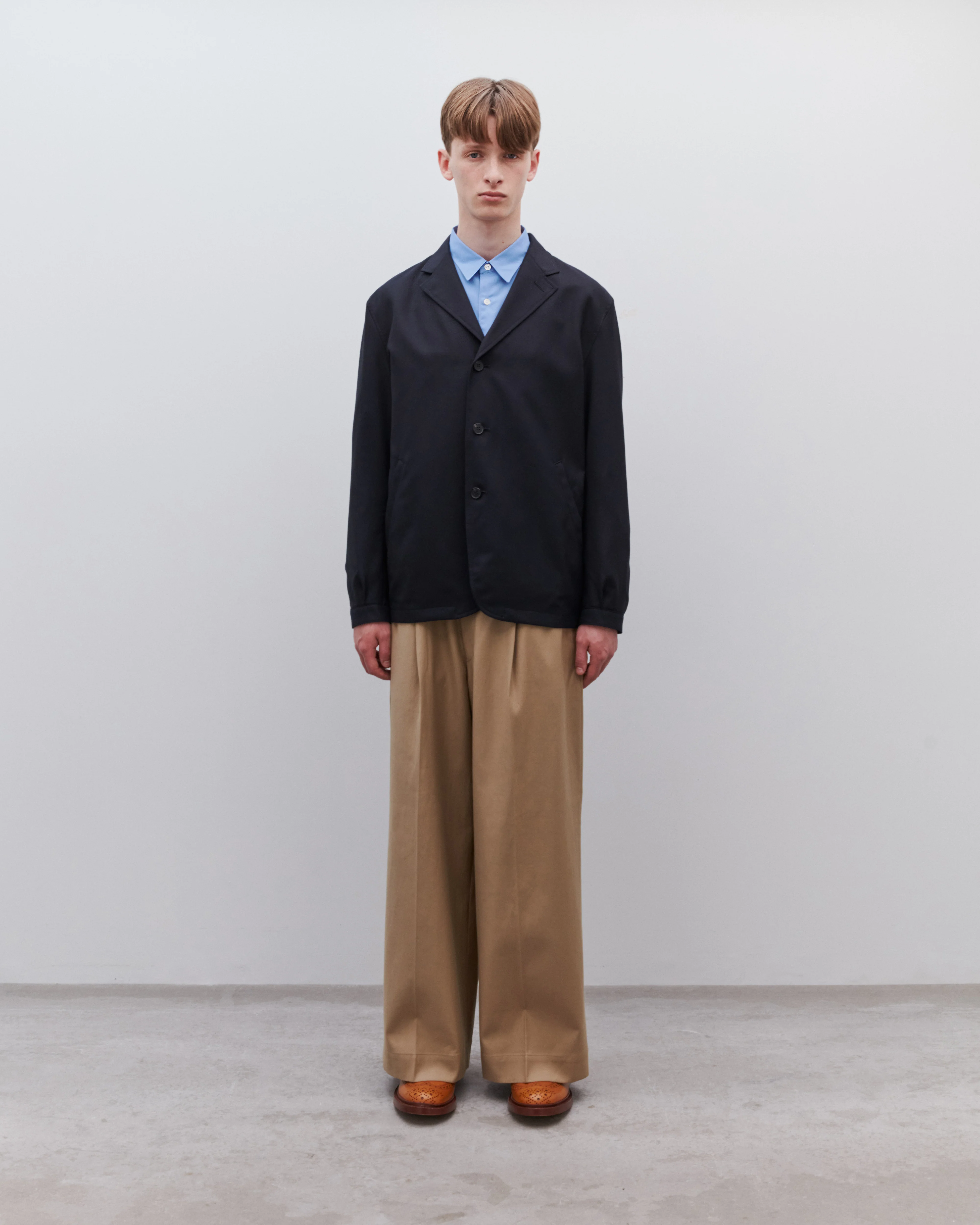 Comme des Garçons Homme - Men’s Wool Gabardine Sports Jacket - (Navy) - Image 5