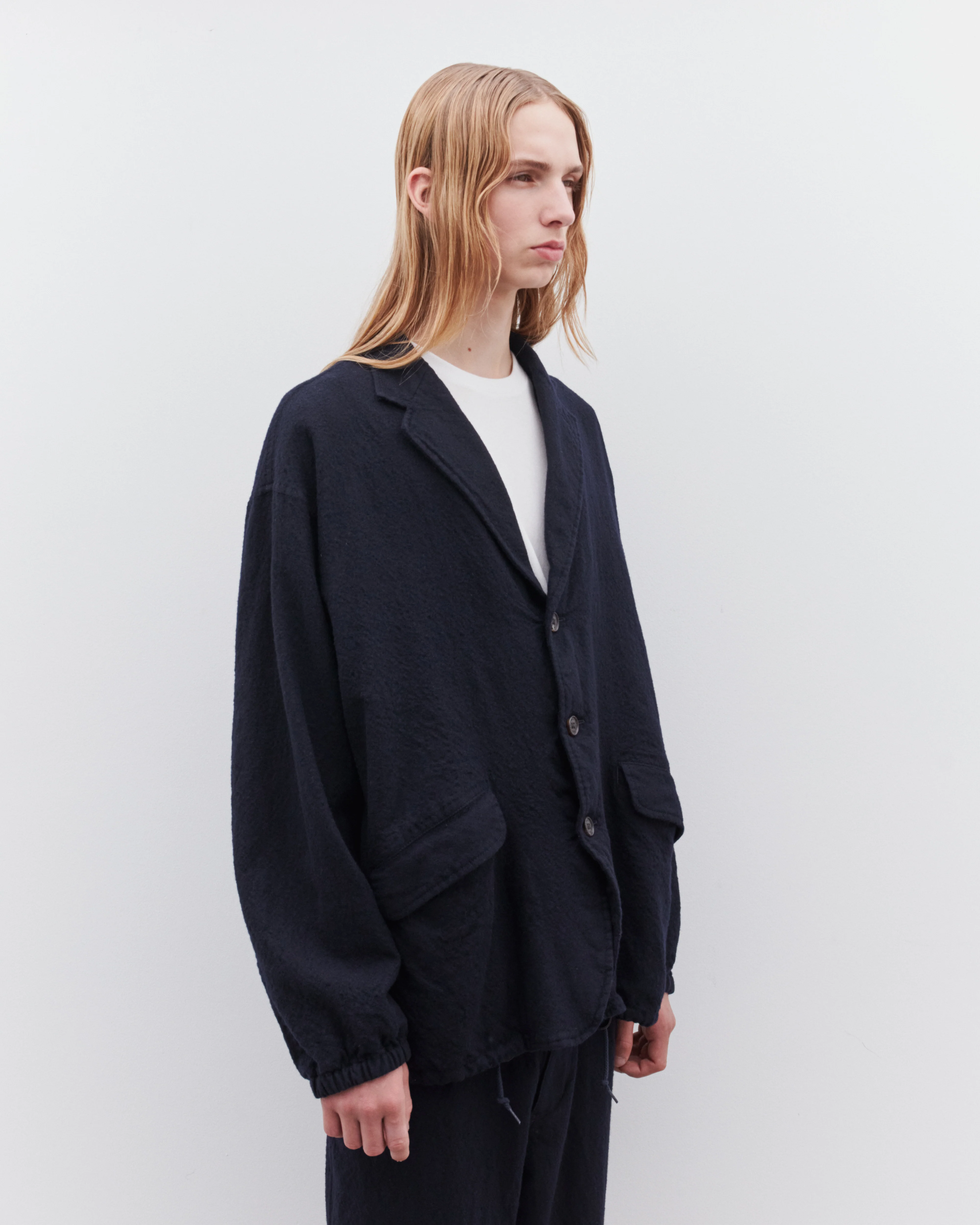 Comme des Garçons Homme - Men’s Garment Milled Sports Jacket - (Navy) - Image 3