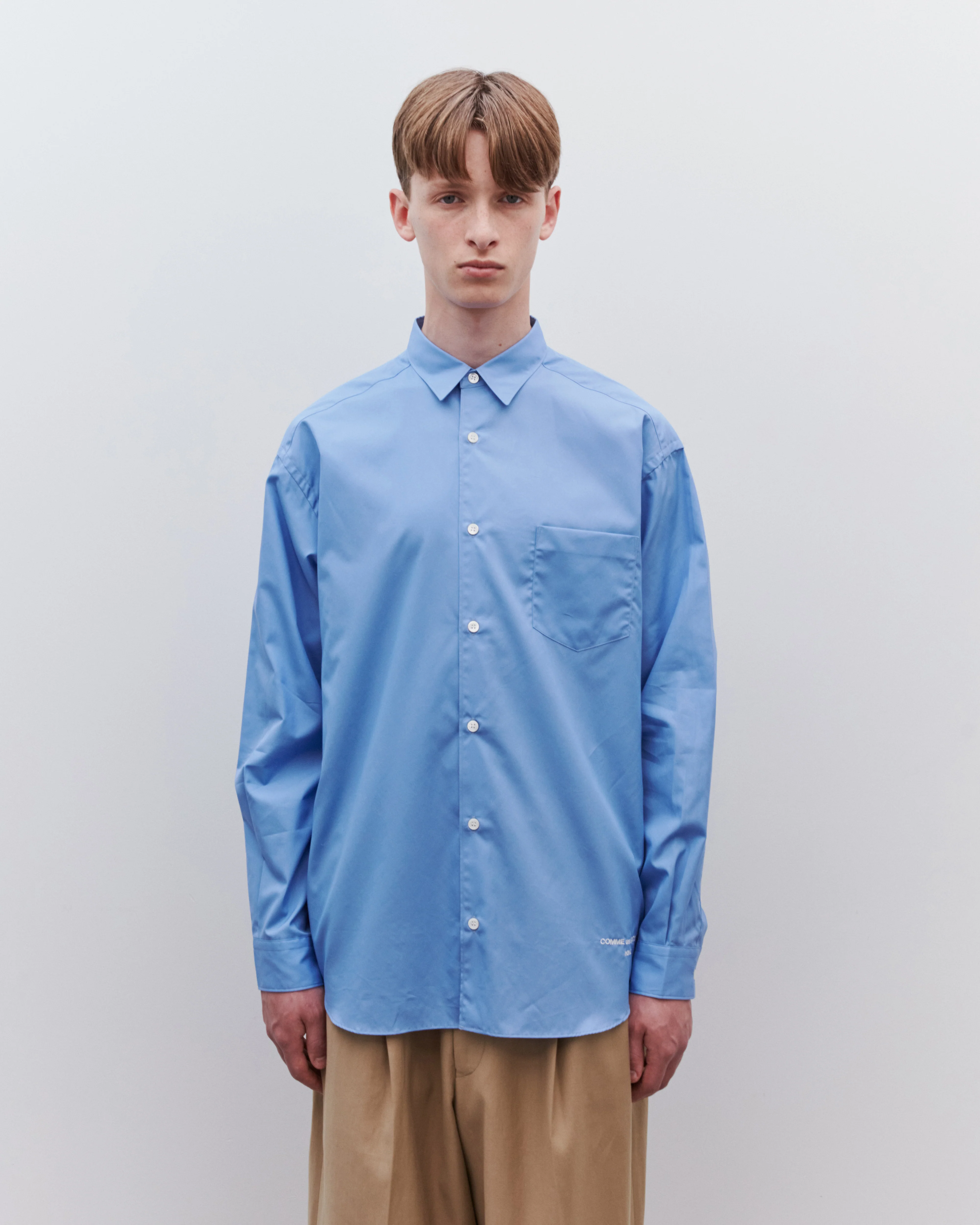 Comme des Garçons Homme - Men’s Cotton Broad Shirt - (Blue) - Image 2