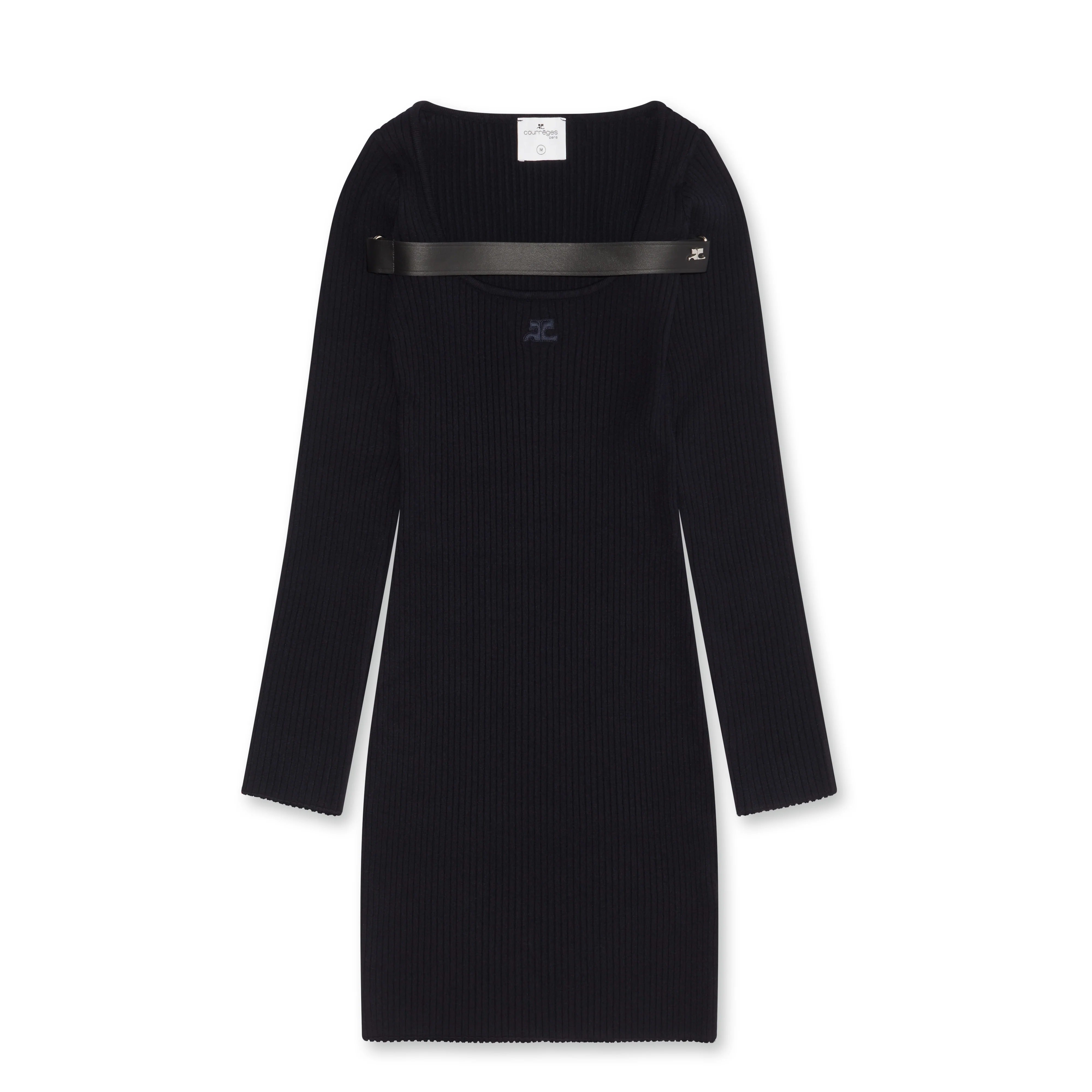 Courreges - Women’s Rib Knit LS Racer Dress - (Navy)
