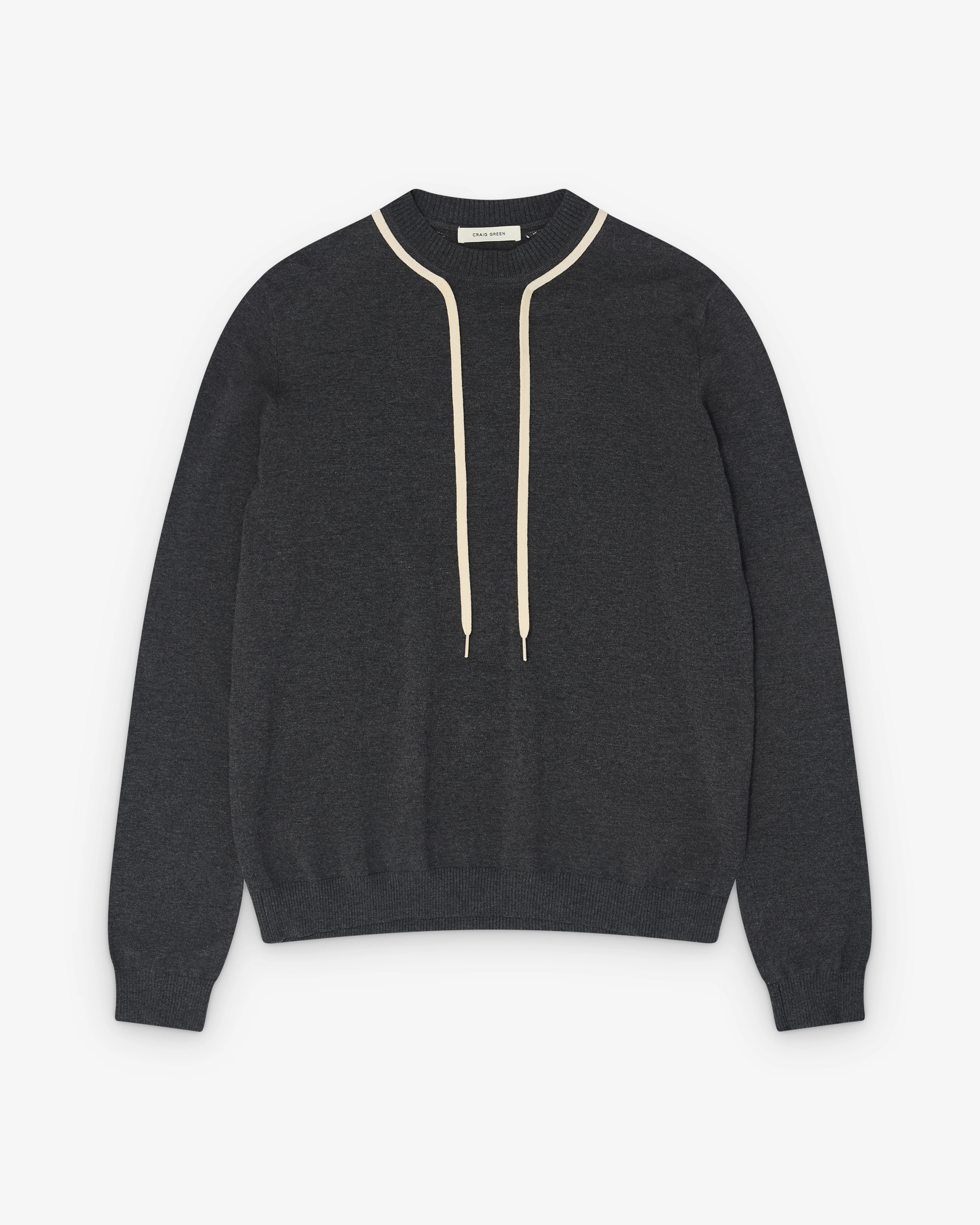 Craig Green - Men’s Flatlock Lace Jumper - (Dark Grey)