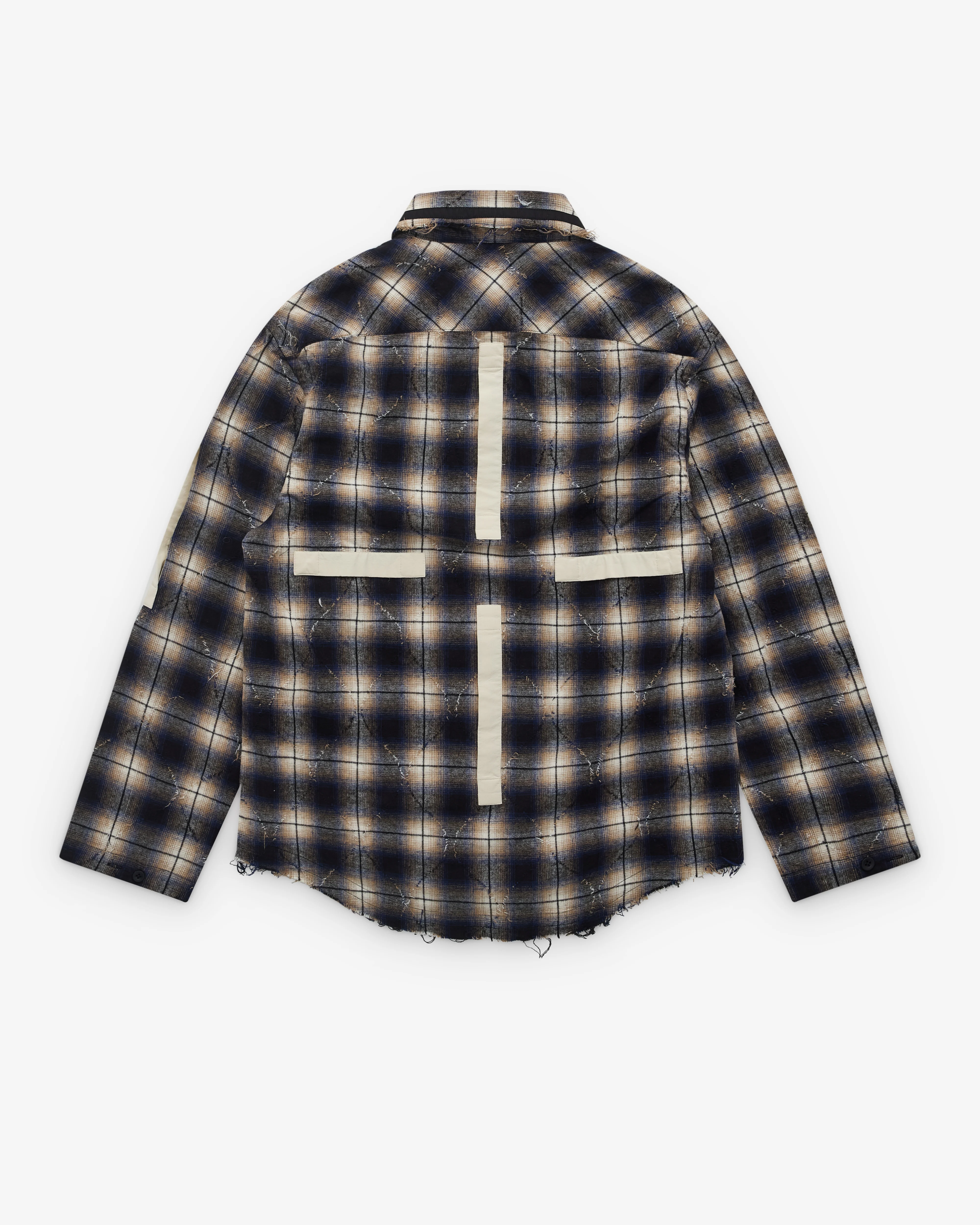 Craig Green - Men’s Plaid Split Shirt - (Navy Check) - Image 2